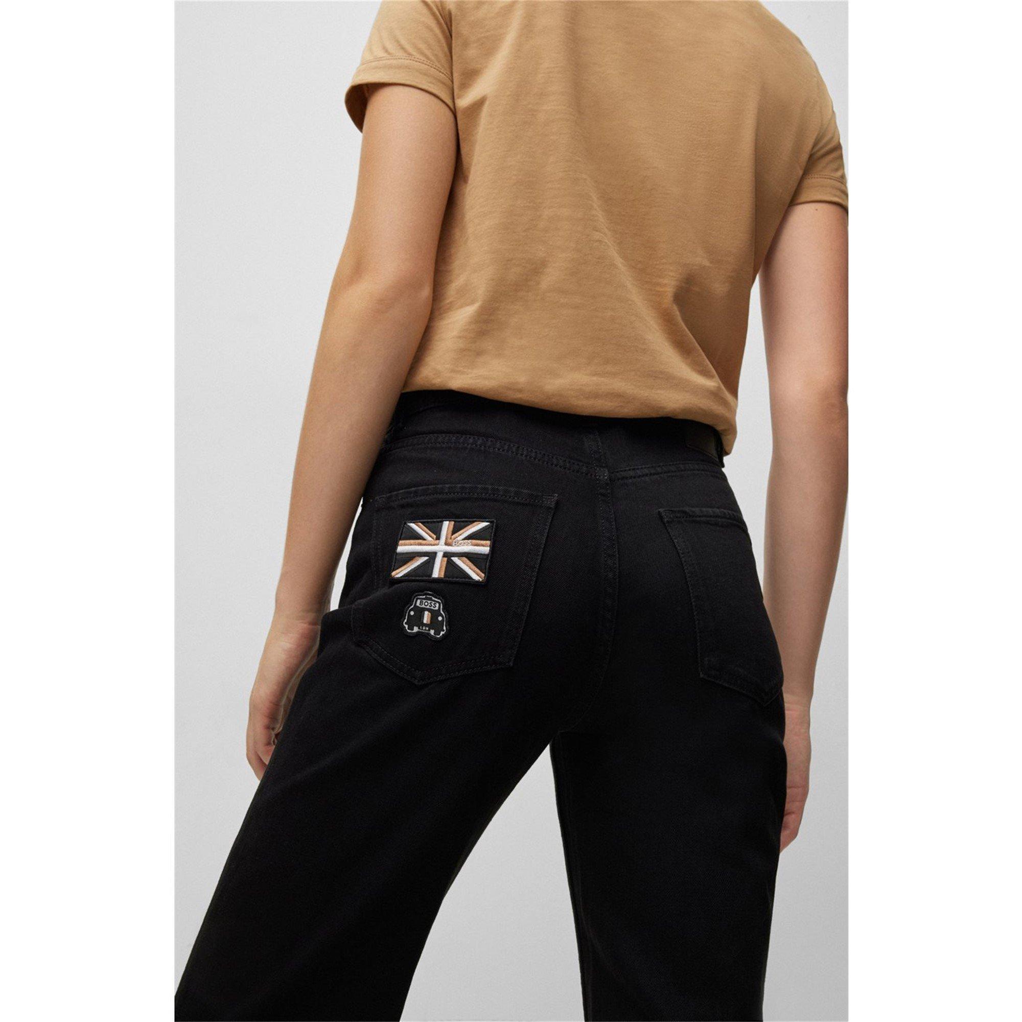 Black - Boss - Women's Straight Cropped Jeans - 4