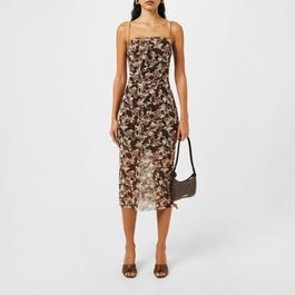 Bec and Bridge Herlani Floral Print Mesh Midi Dress