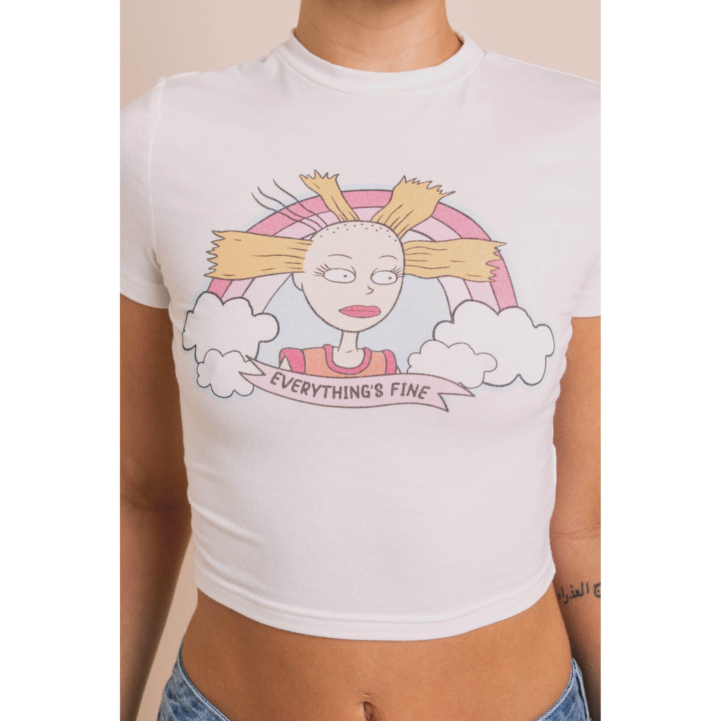 White - Daisy Street - Women's Rugrats Baby Crop Top - 2