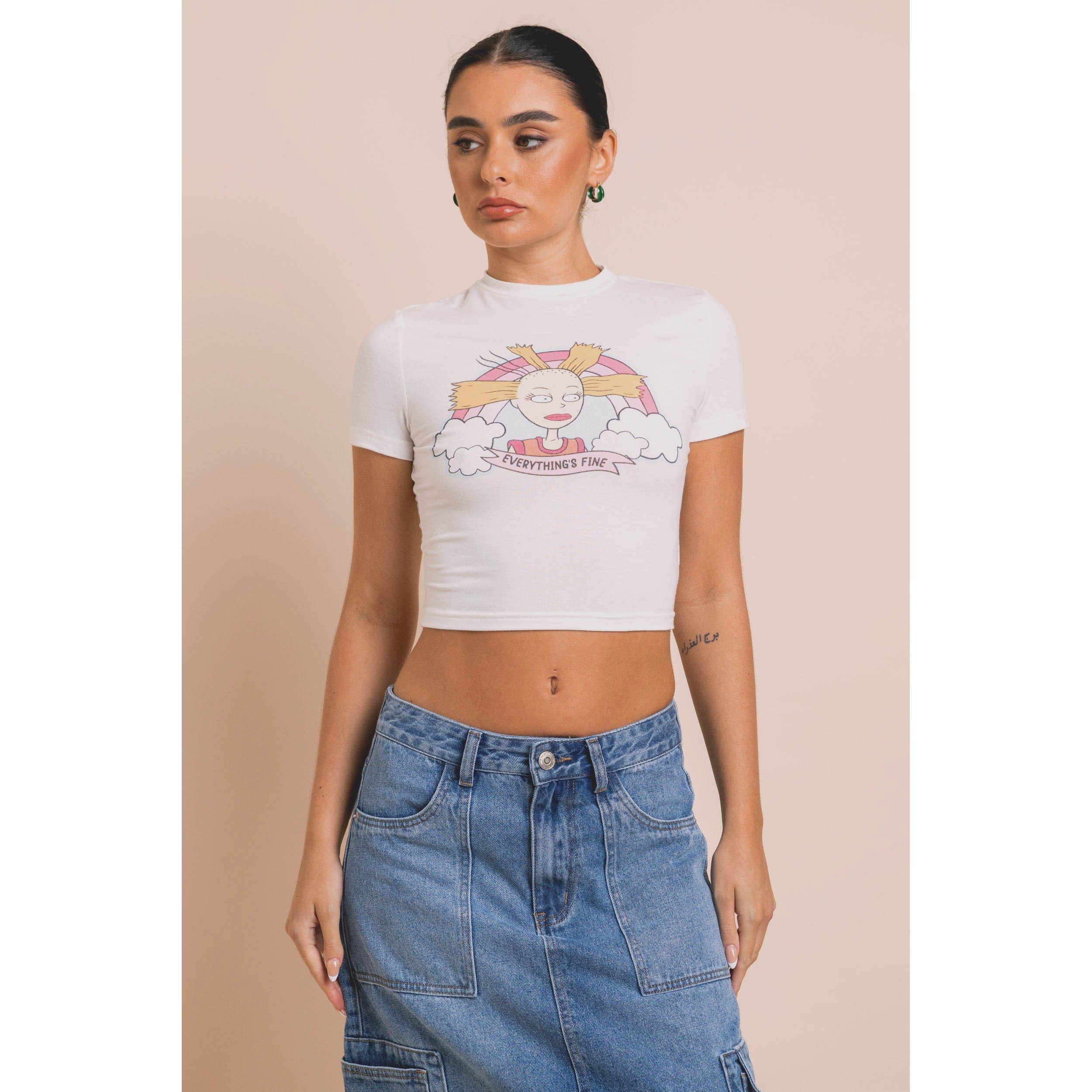 White - Daisy Street - Women's Rugrats Baby Crop Top - 4