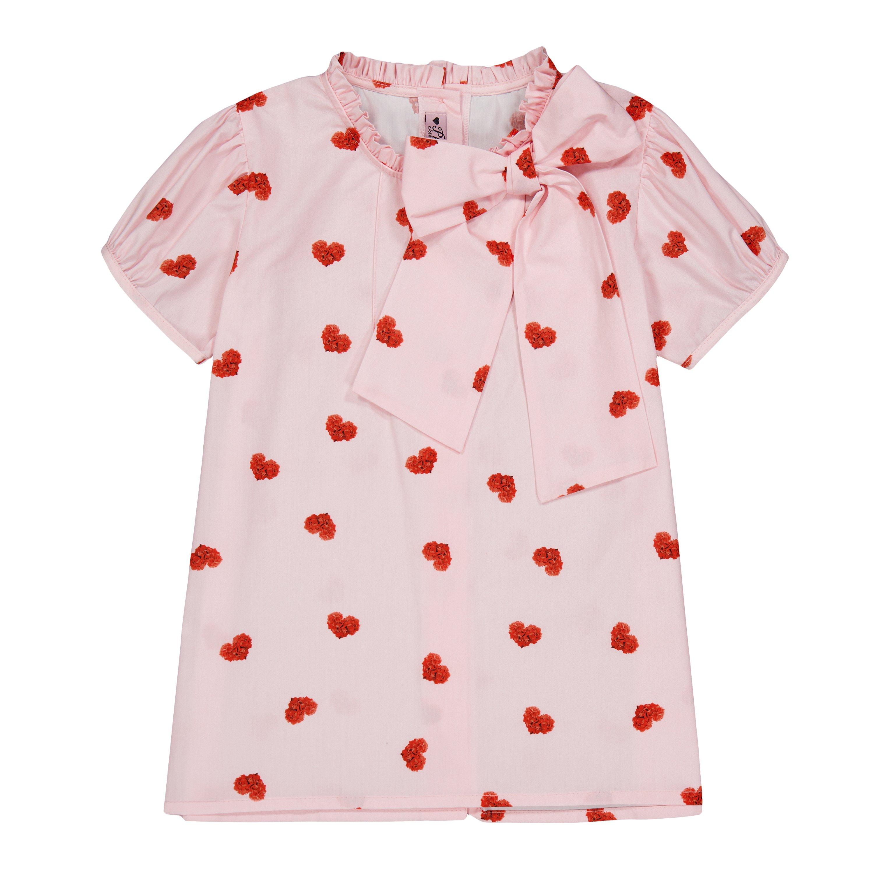 Phi Kids' Heart Short-Sleeve Blouse - Pink