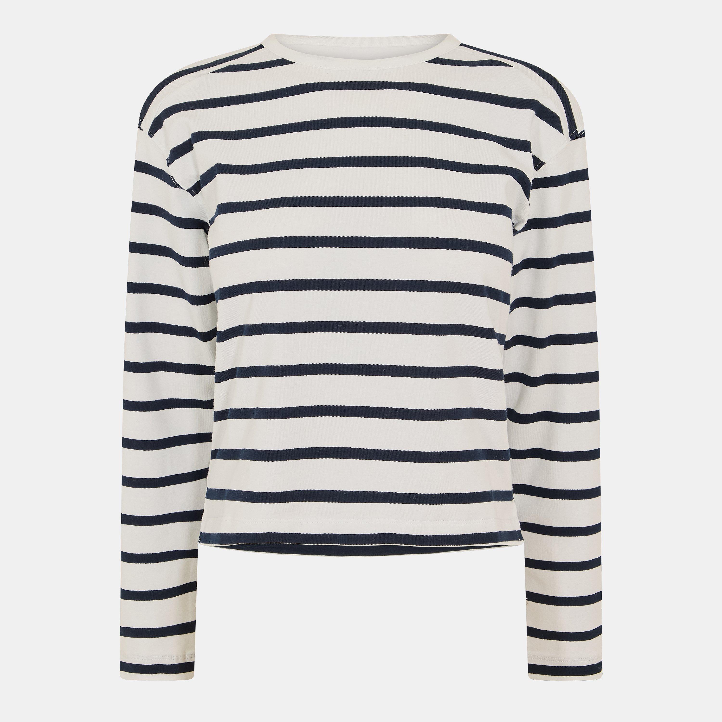 Stripe White - French Connection - Women's Stripe Long-Sleeve T-Shirt - 1