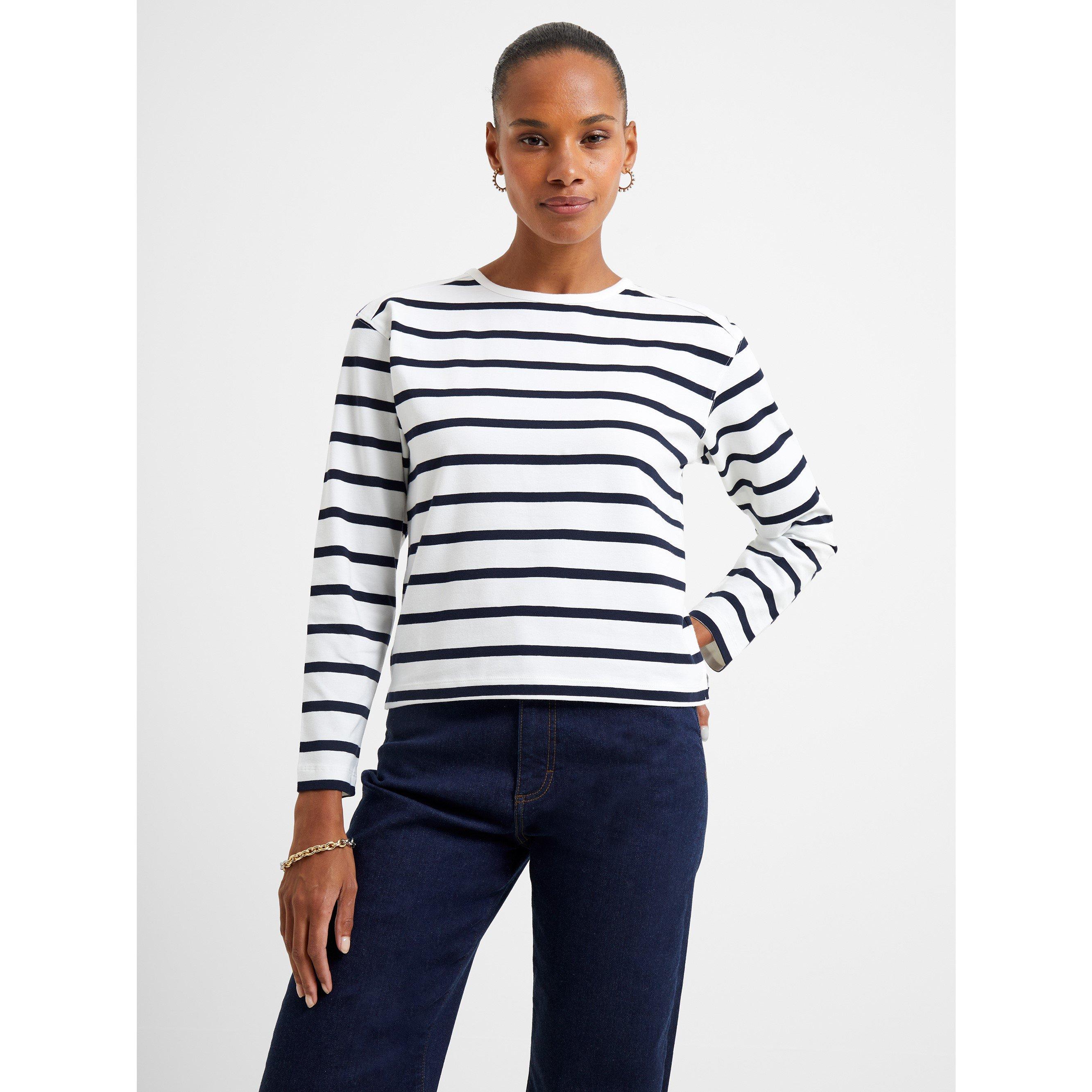 Stripe White - French Connection - Women's Stripe Long-Sleeve T-Shirt - 2