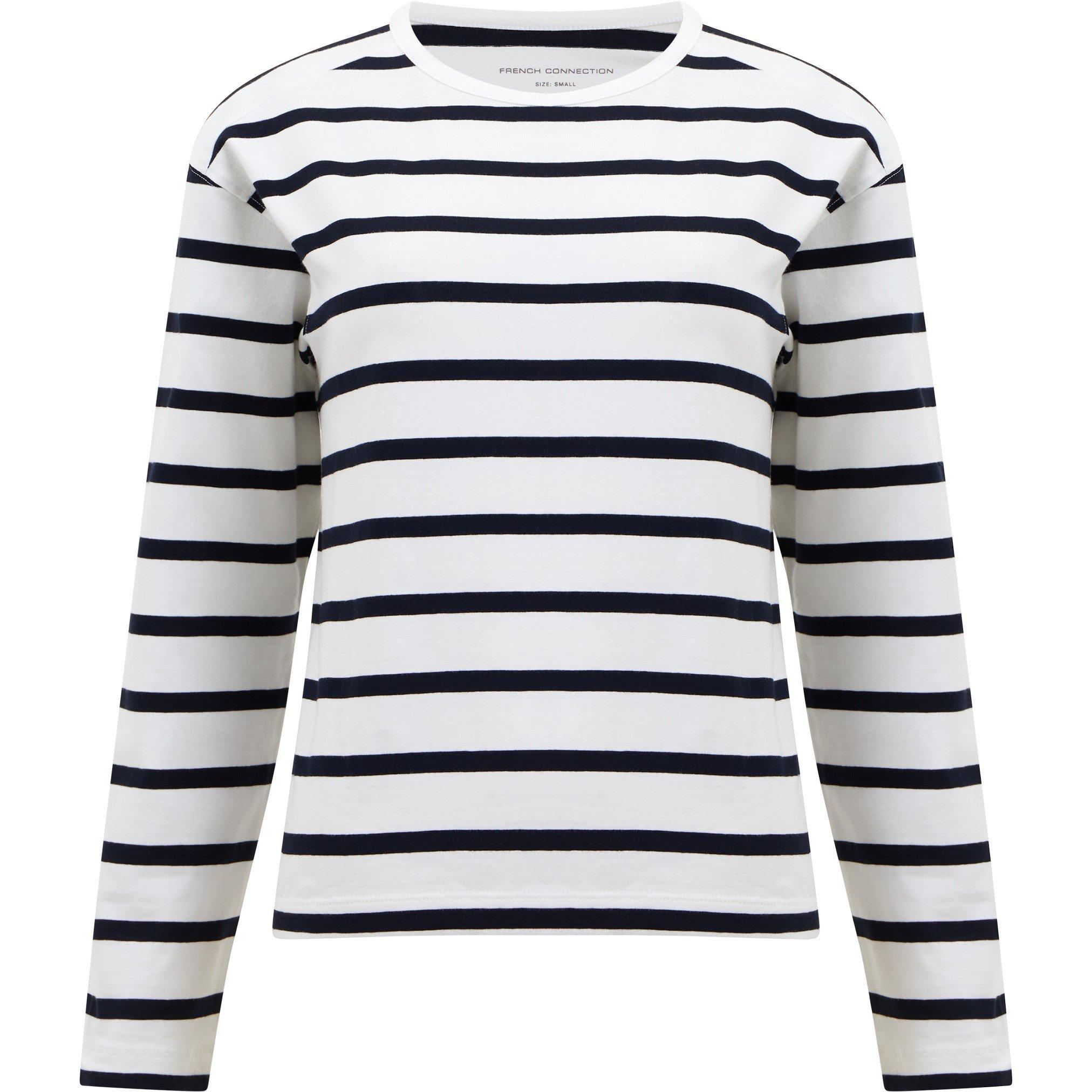 Stripe White - French Connection - Women's Stripe Long-Sleeve T-Shirt - 4