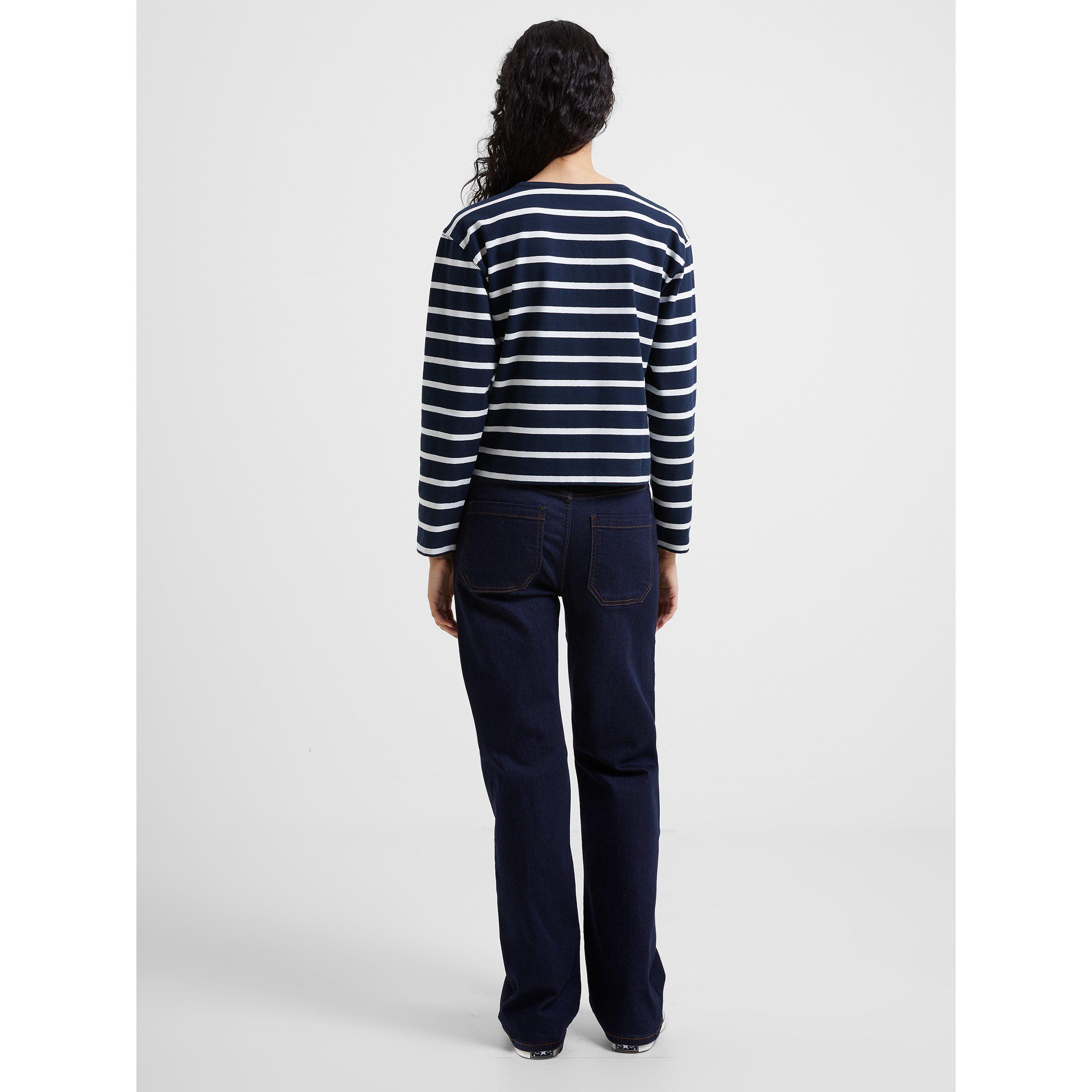 Stripe White - French Connection - Women's Stripe Long-Sleeve T-Shirt - 5