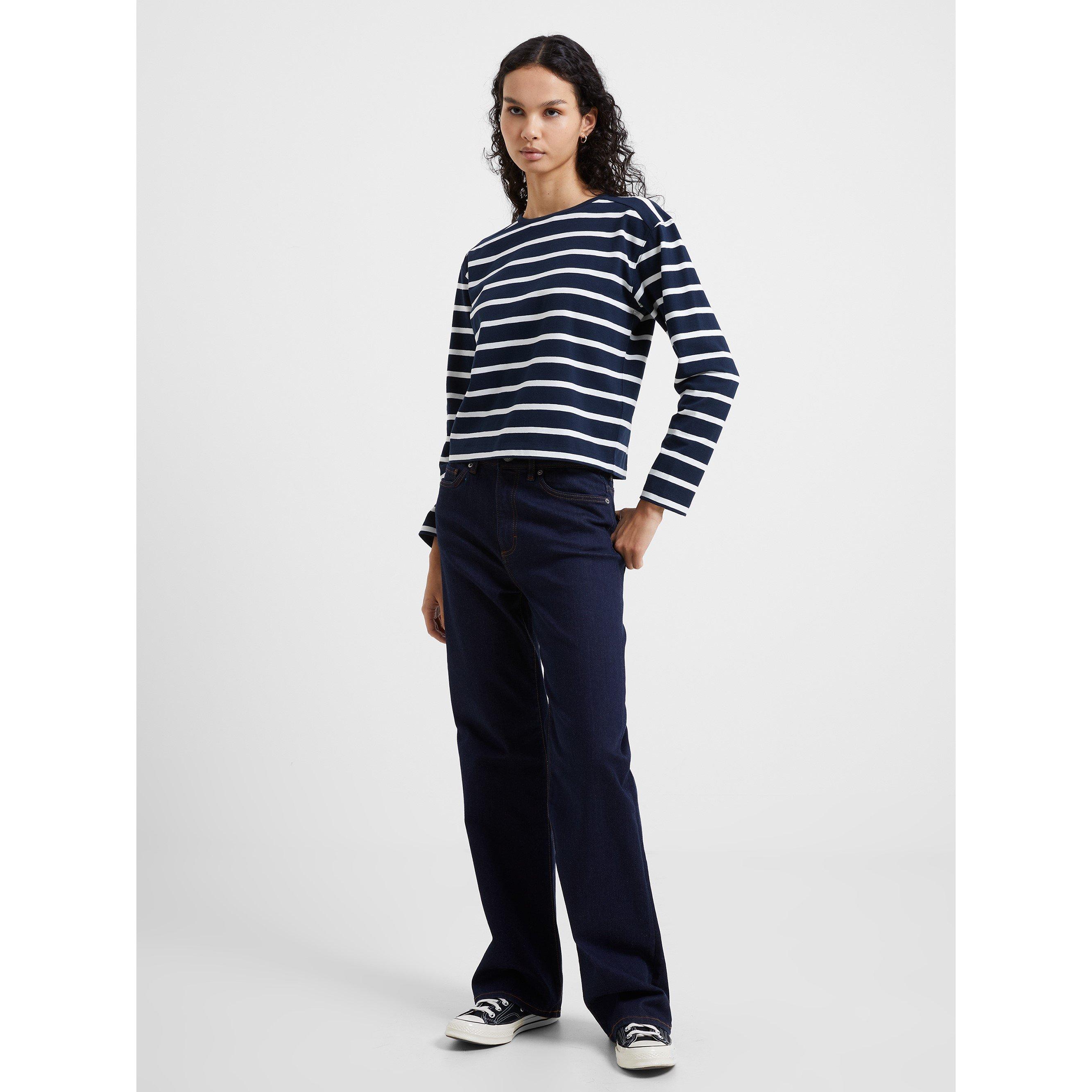 Stripe White - French Connection - Women's Stripe Long-Sleeve T-Shirt - 6