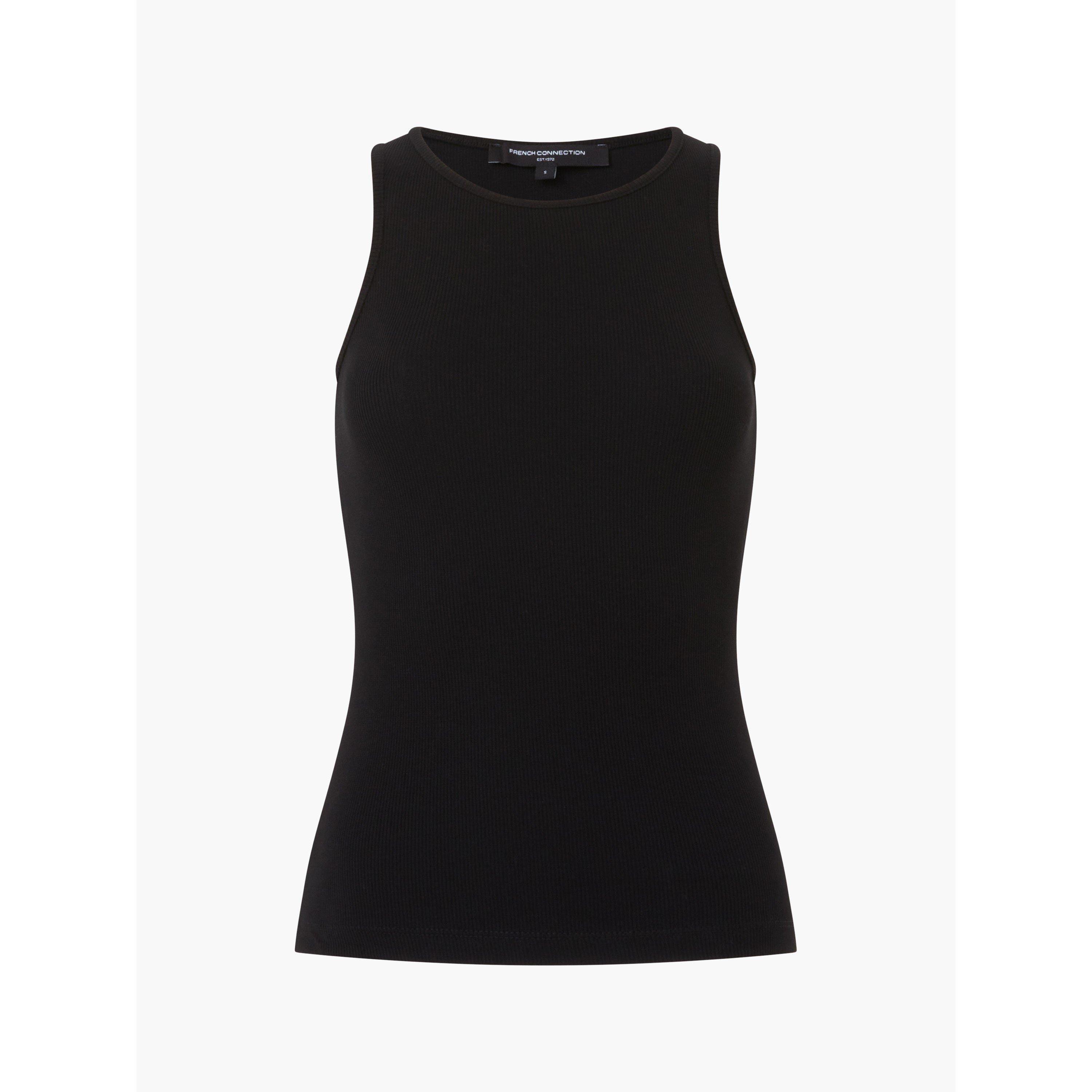 French Connection Women's Rassia Rib Tank Vest - 01-Black - 8 (XS)