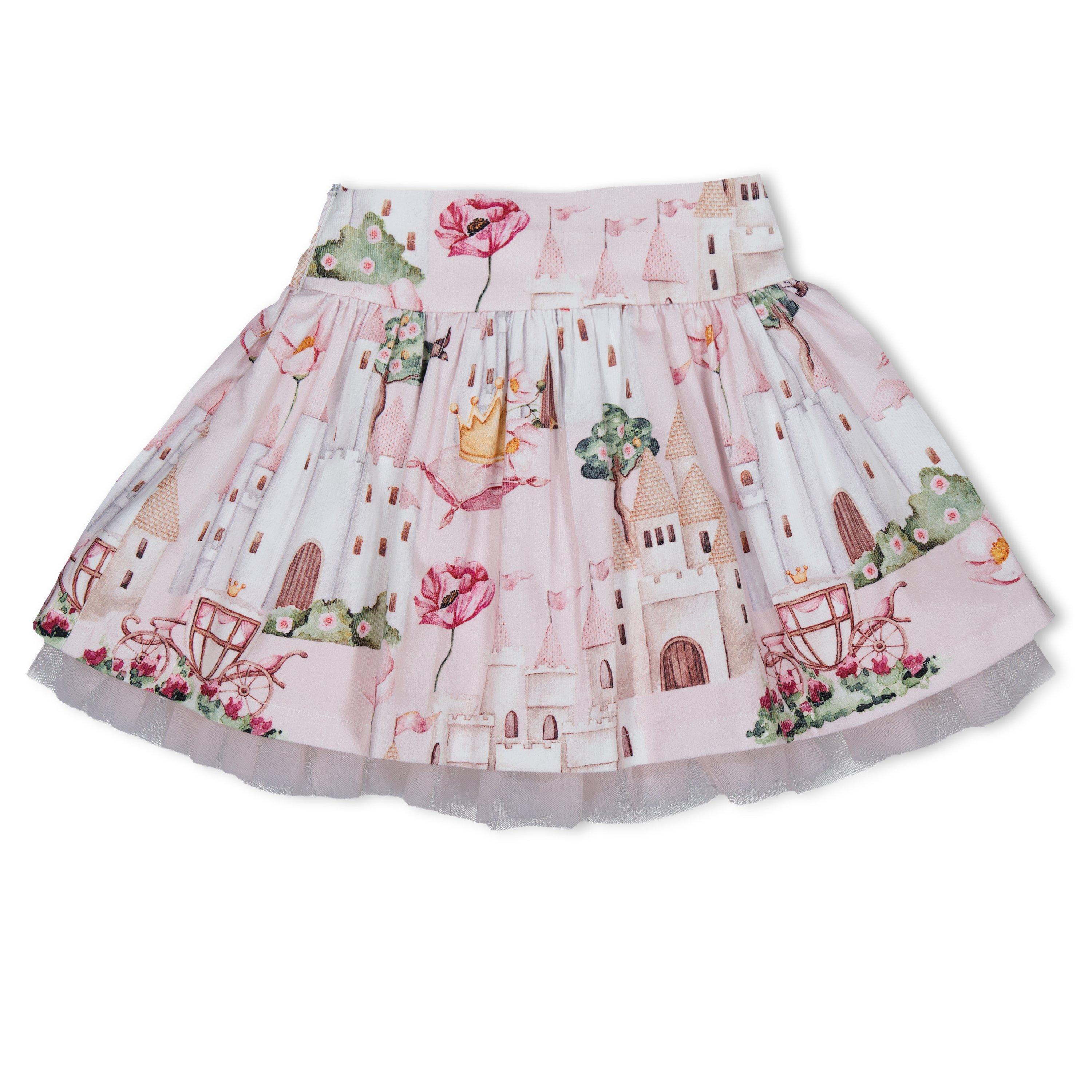 Pink - Balloon Chic - Kids' Princess Castle Print Mini Skirt - 2