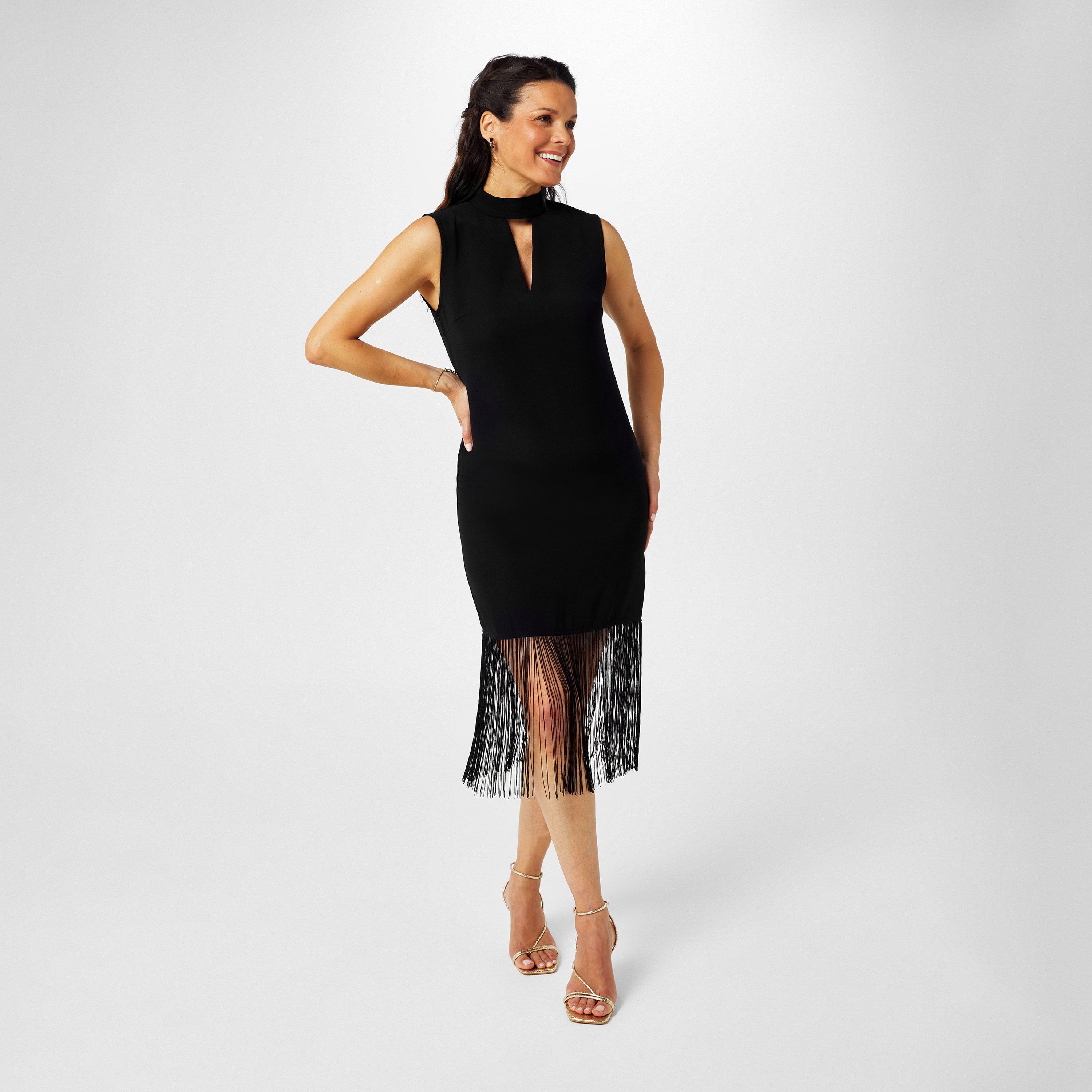 Black - Biba - Biba Fringe Hem Dress - 4