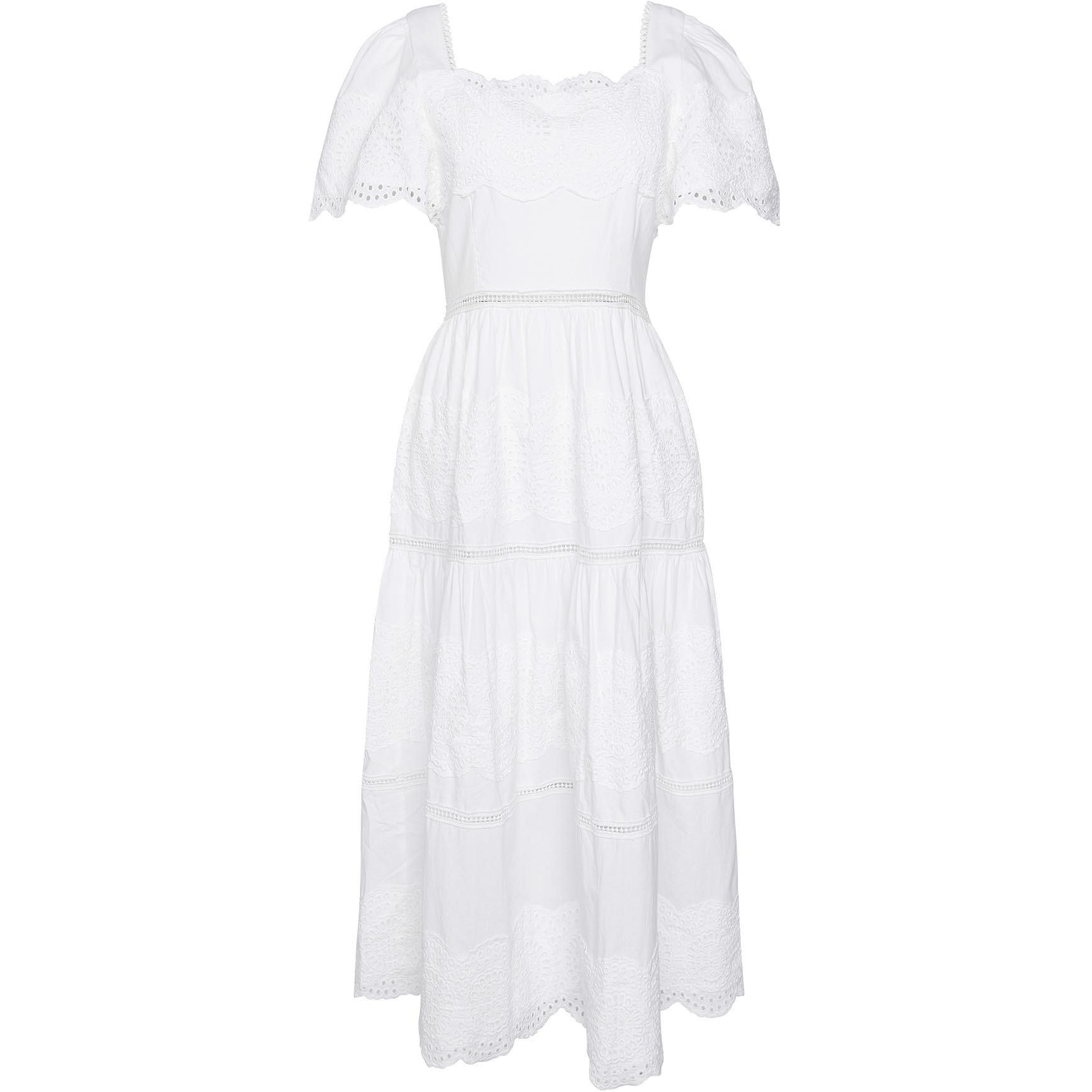 White - Barbour - Joanne Broderie Midi Dress - 7
