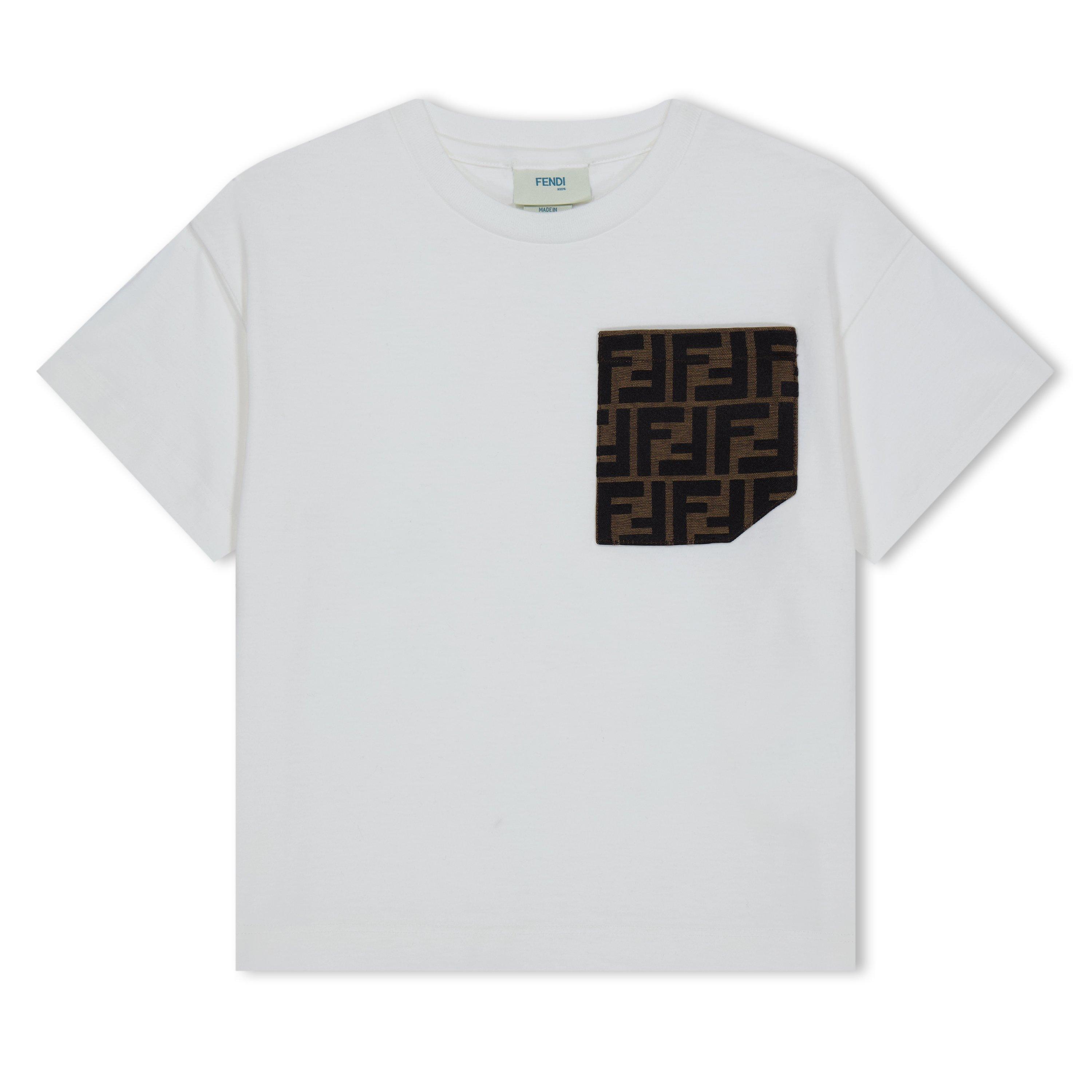 Fendi T-Shirt With Logo Pocket Juniors