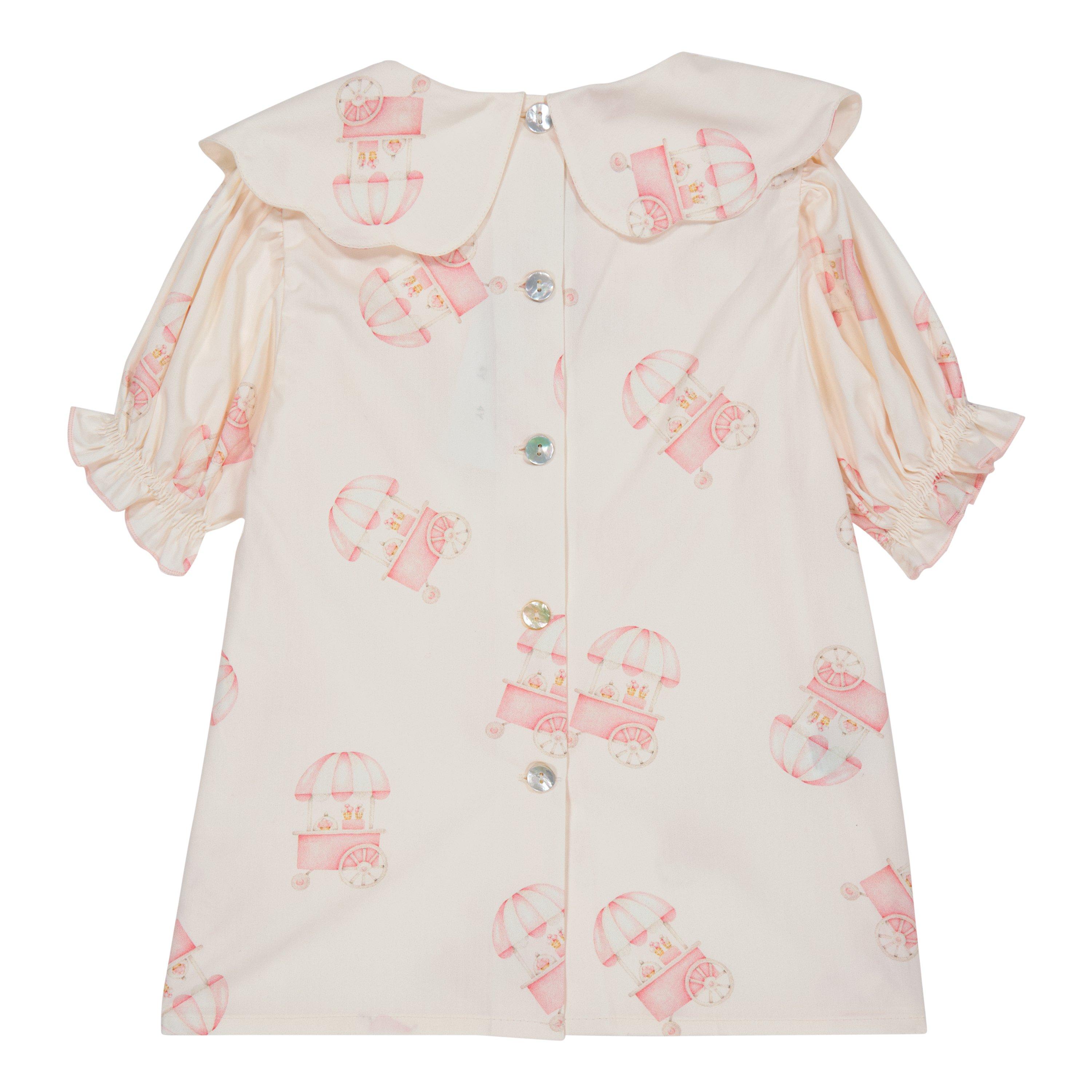 Pale Pink - Phi - Kids' Candy Cart Short-Sleeve Blouse - 2
