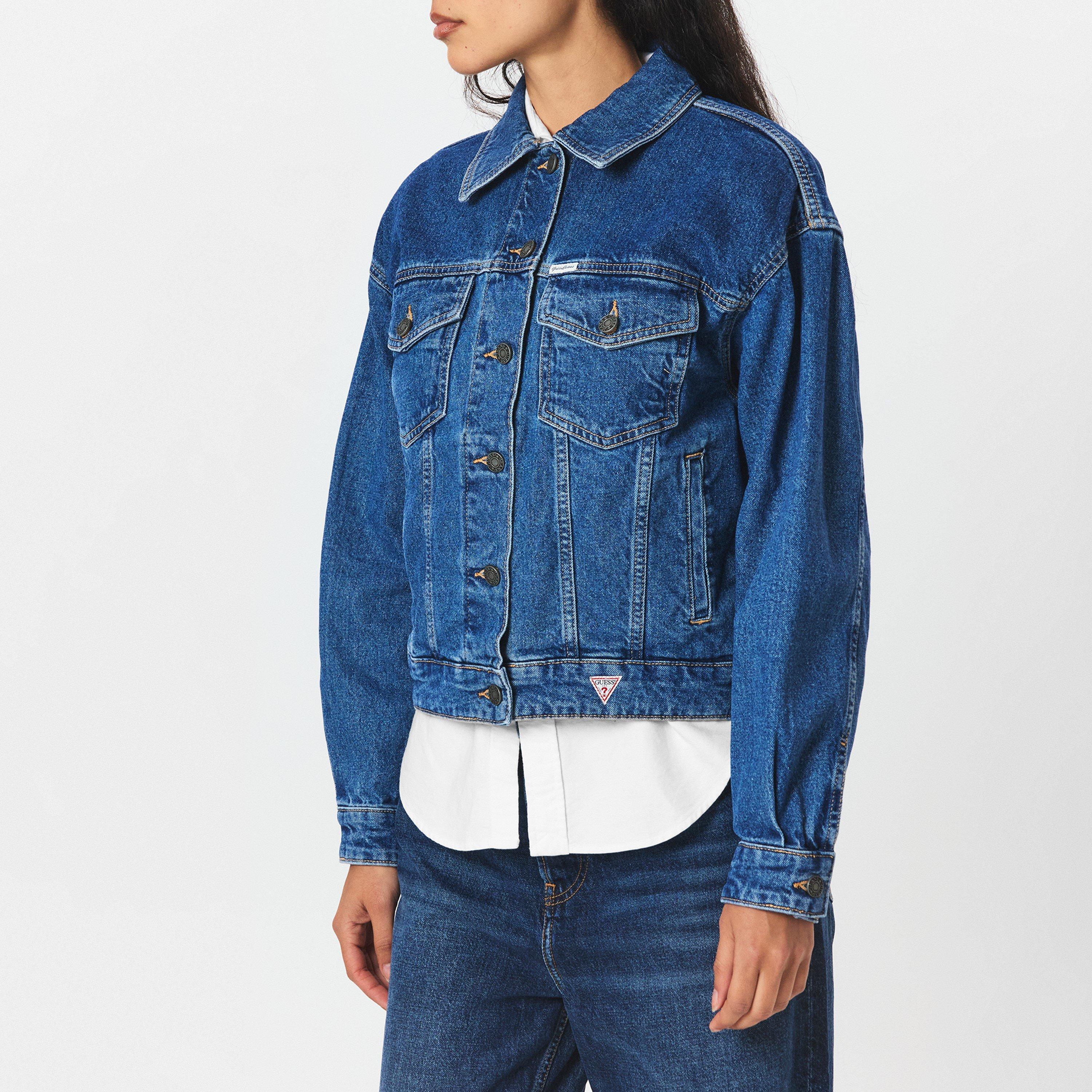 GUESS×WIND AND SEA OVERSIZE DENIM JACKET Guess | Women's Oversize Denim Jacket | Sports Direct