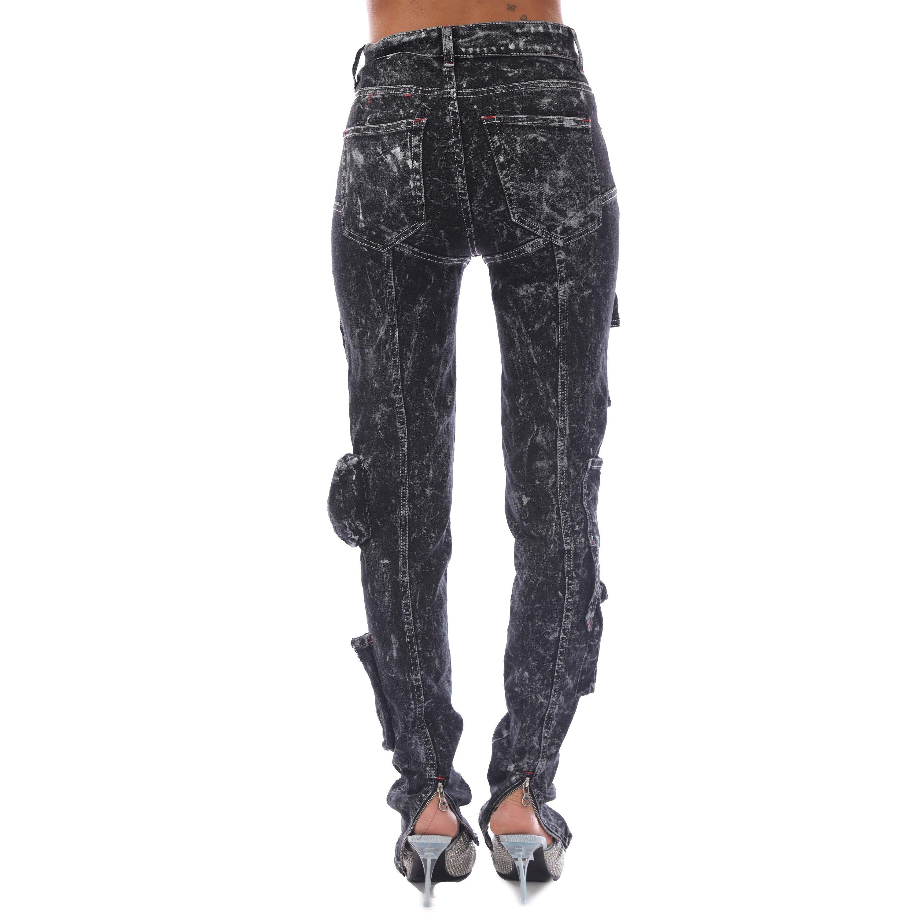 Black/Grey Denm - Diesel - Women's Straight Leg Jeans - 3