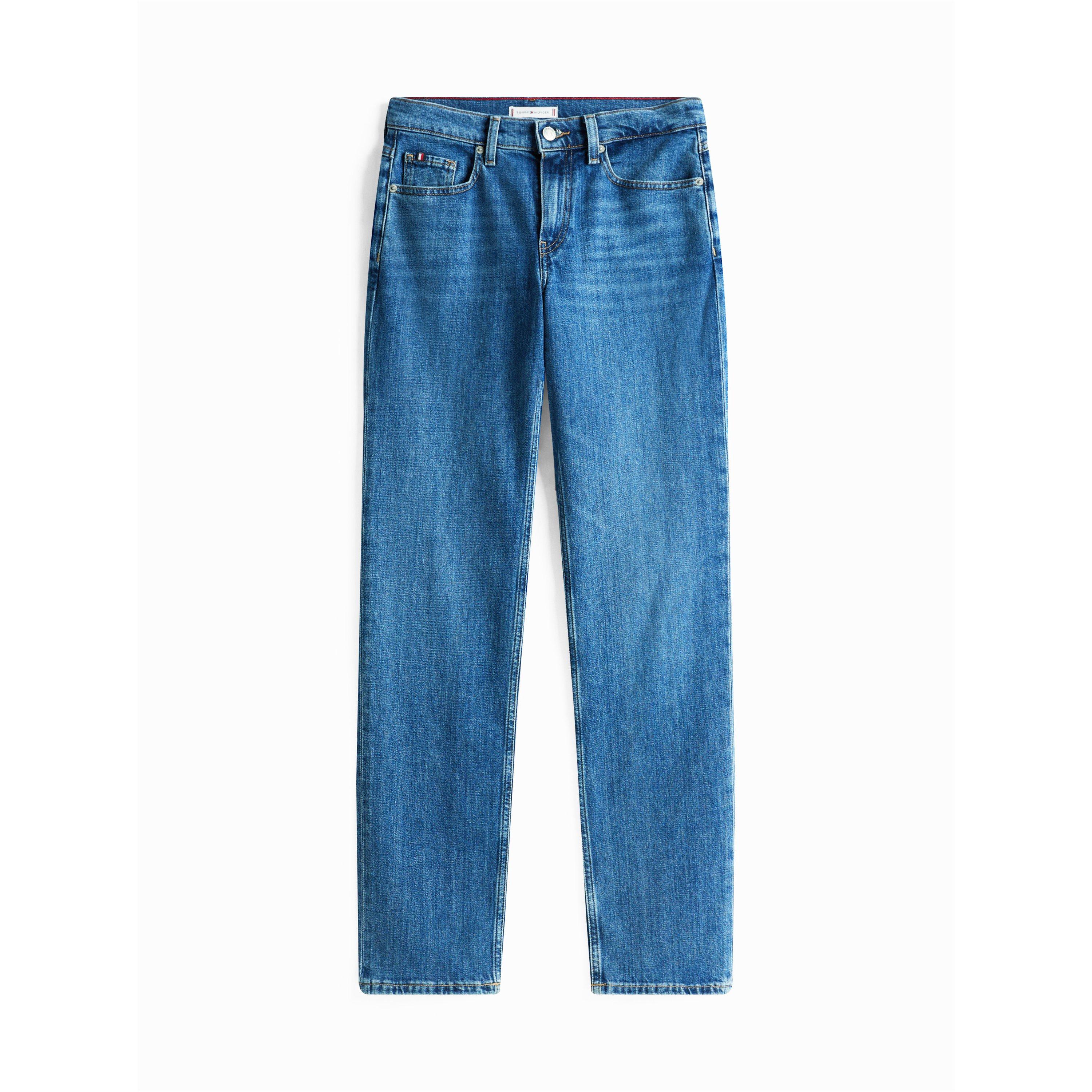 Mid Blue - Tommy Hilfiger - Women's Mid Rise Straight Leg Jeans - 1