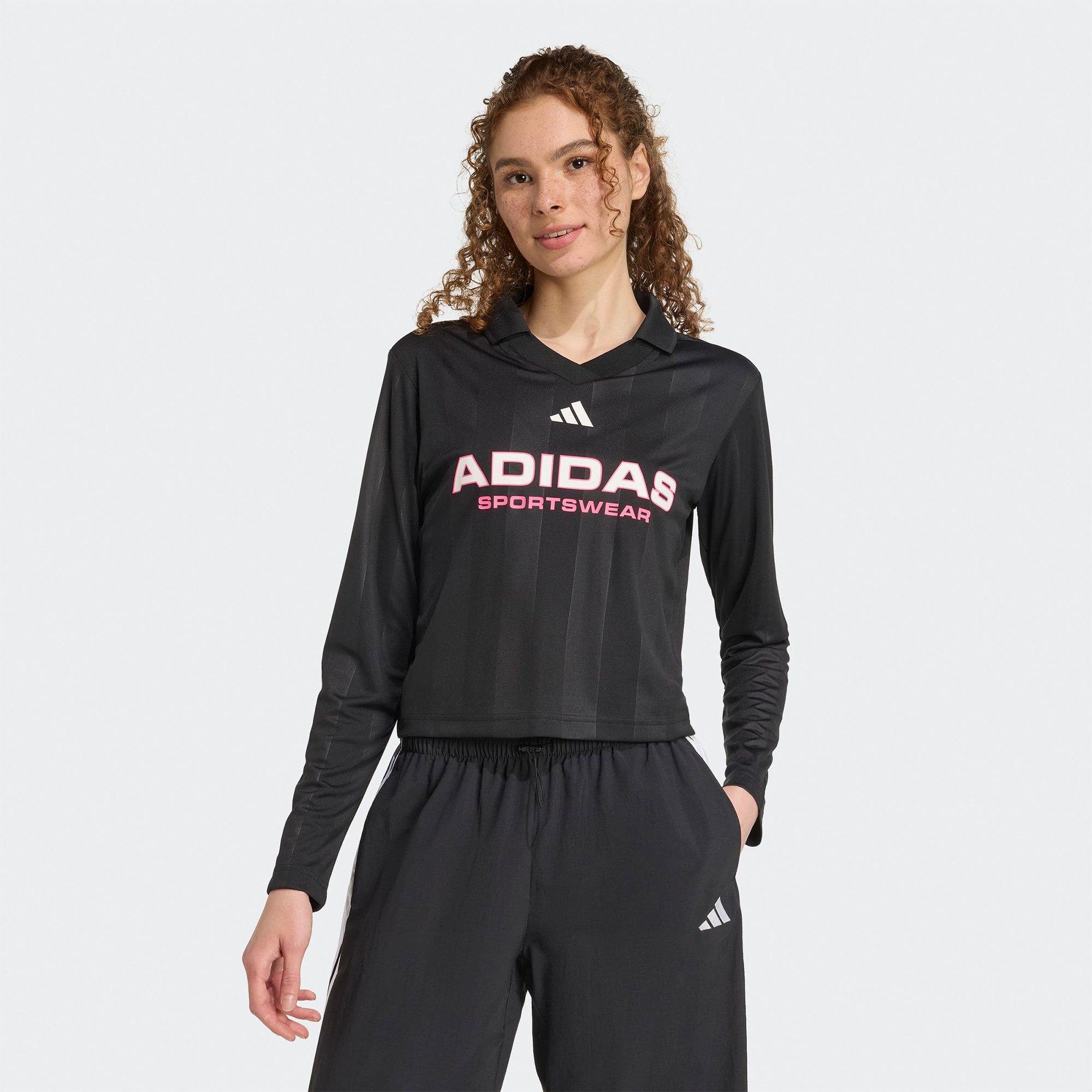 Black/Black - adidas - Tiro Womens Polo Long-Sleeve T-Shirt - 2