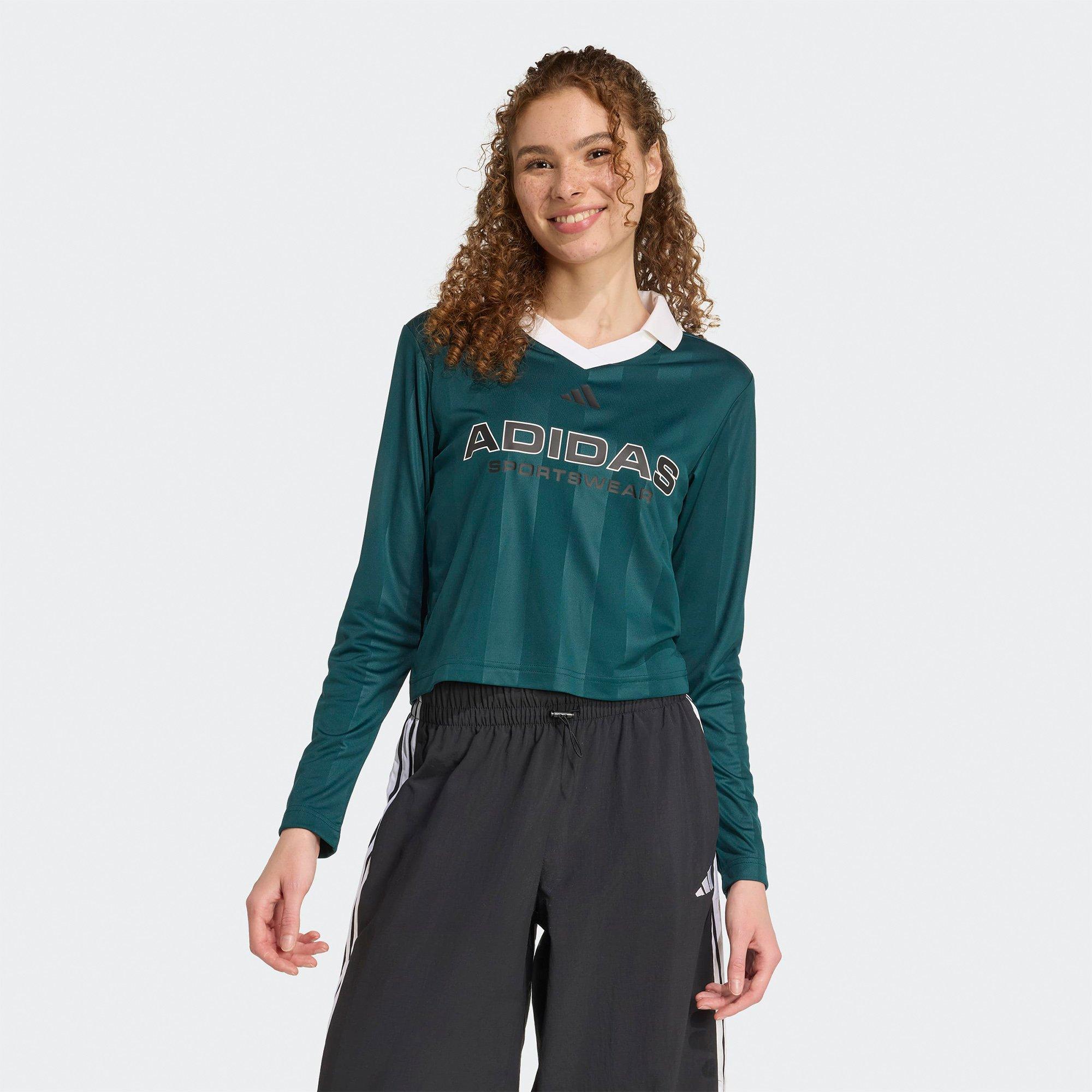Aurora Ivy/Wht - adidas - Tiro Womens Polo Long-Sleeve T-Shirt - 2