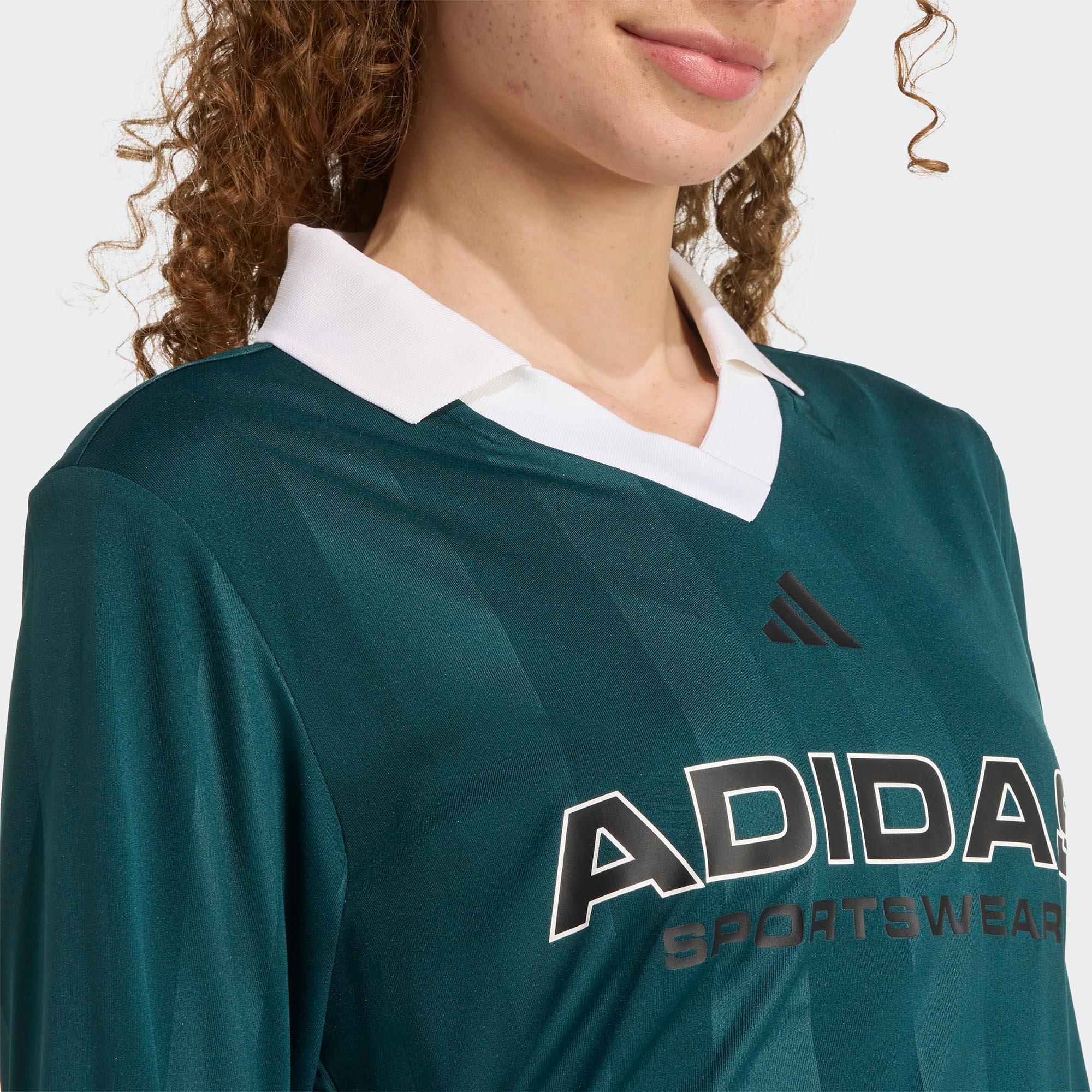 Aurora Ivy/Wht - adidas - Tiro Womens Polo Long-Sleeve T-Shirt - 3