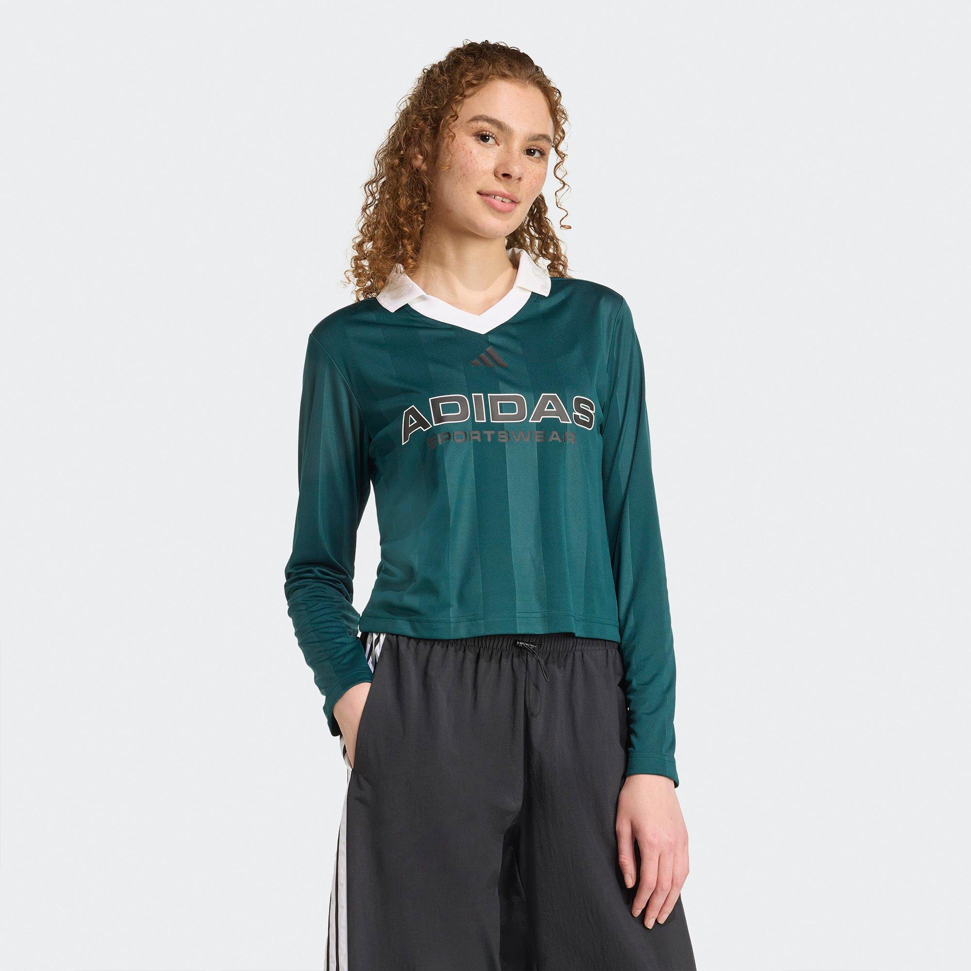 Aurora Ivy/Wht - adidas - Tiro Womens Polo Long-Sleeve T-Shirt - 5