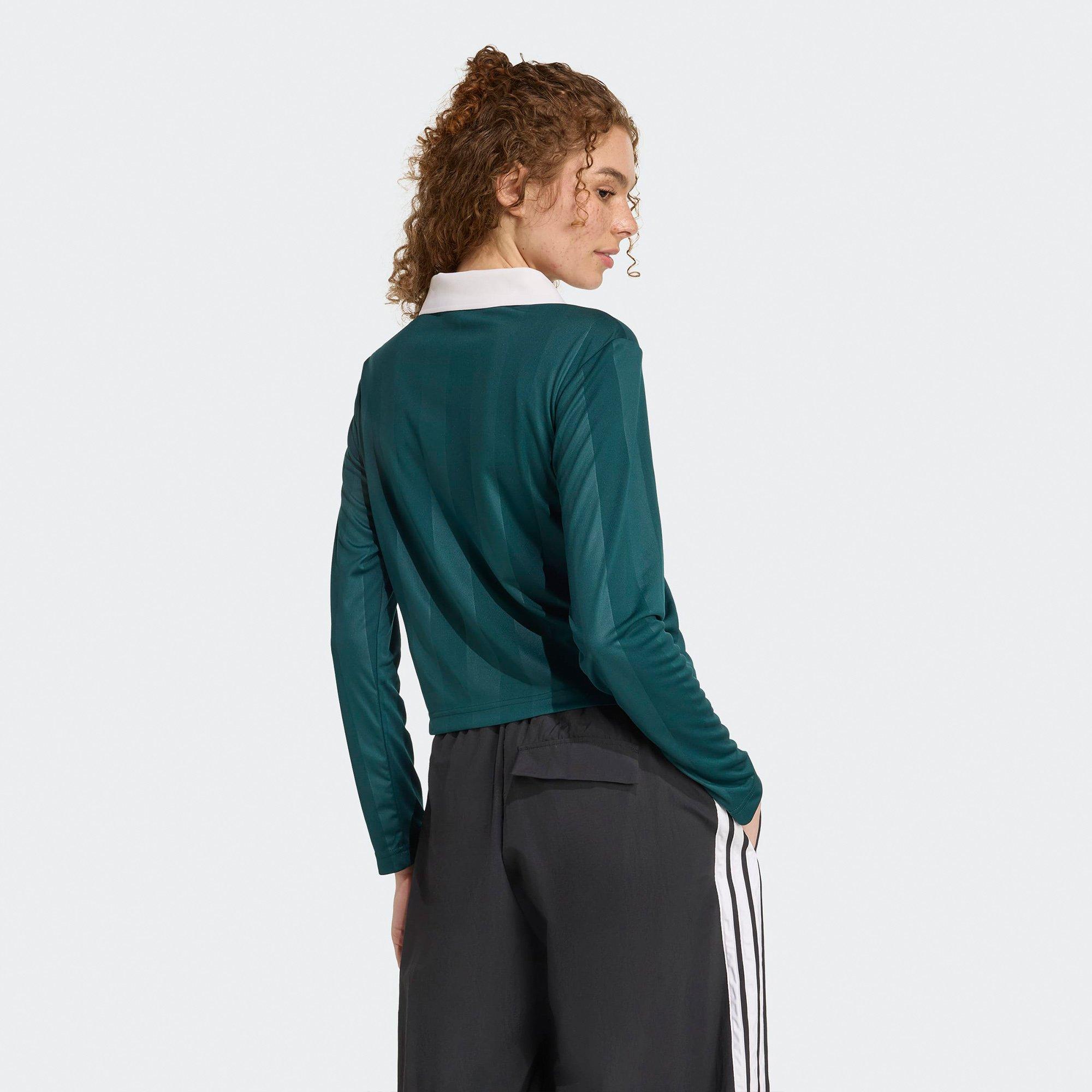 Aurora Ivy/Wht - adidas - Tiro Womens Polo Long-Sleeve T-Shirt - 6