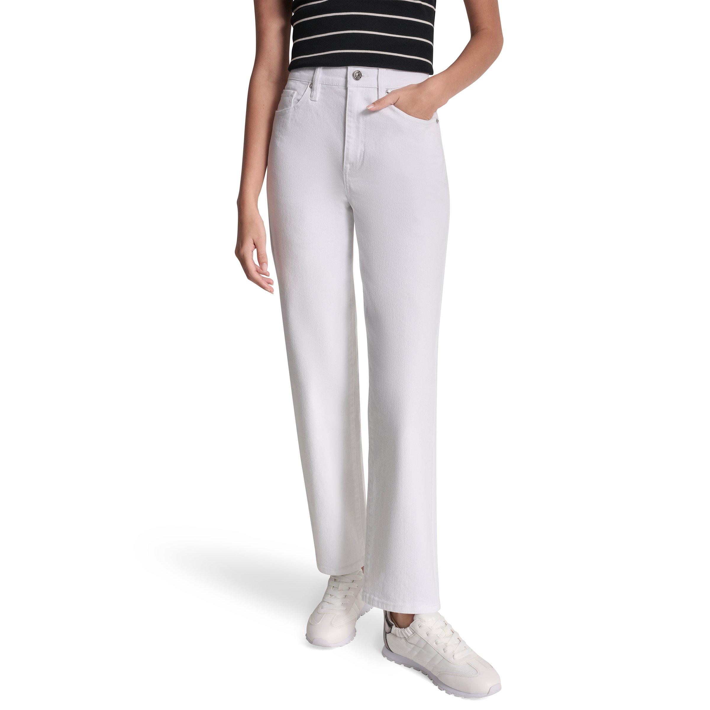 Weiß - DKNY - DKNY Jeans Hi Rise Classic Straight Denim Jeans - 1