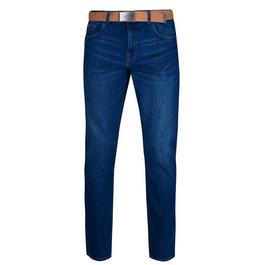 Lee Cooper Belted Jeans Mens