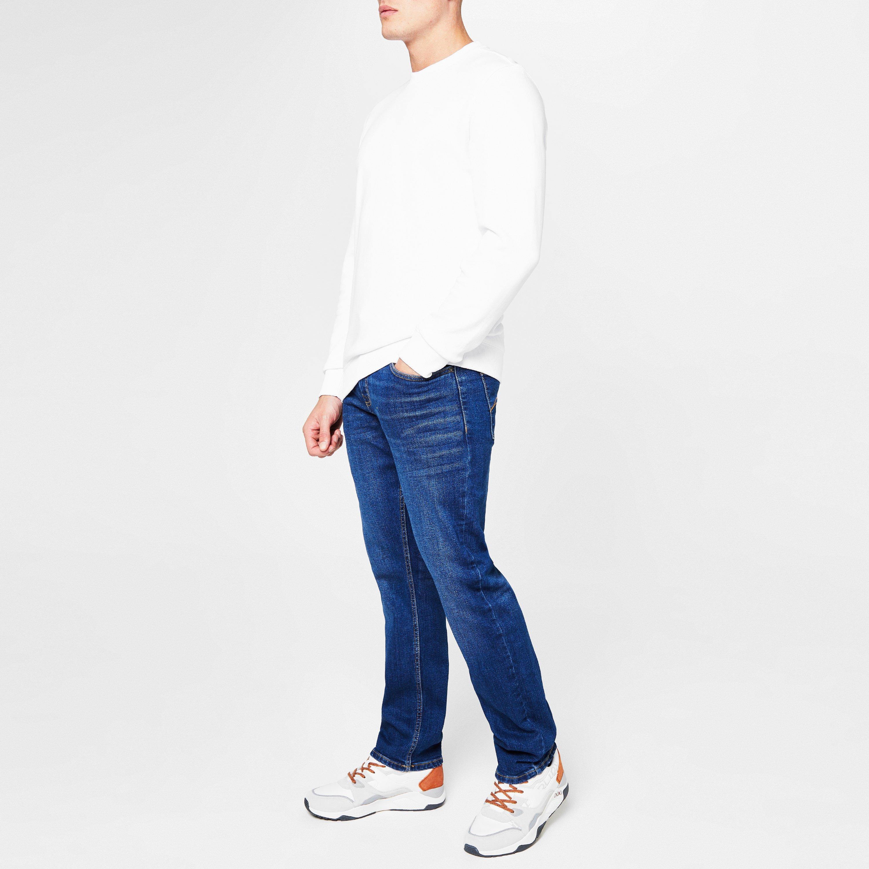 Mid Wash - Lee Cooper - Belted Jeans Mens - 2