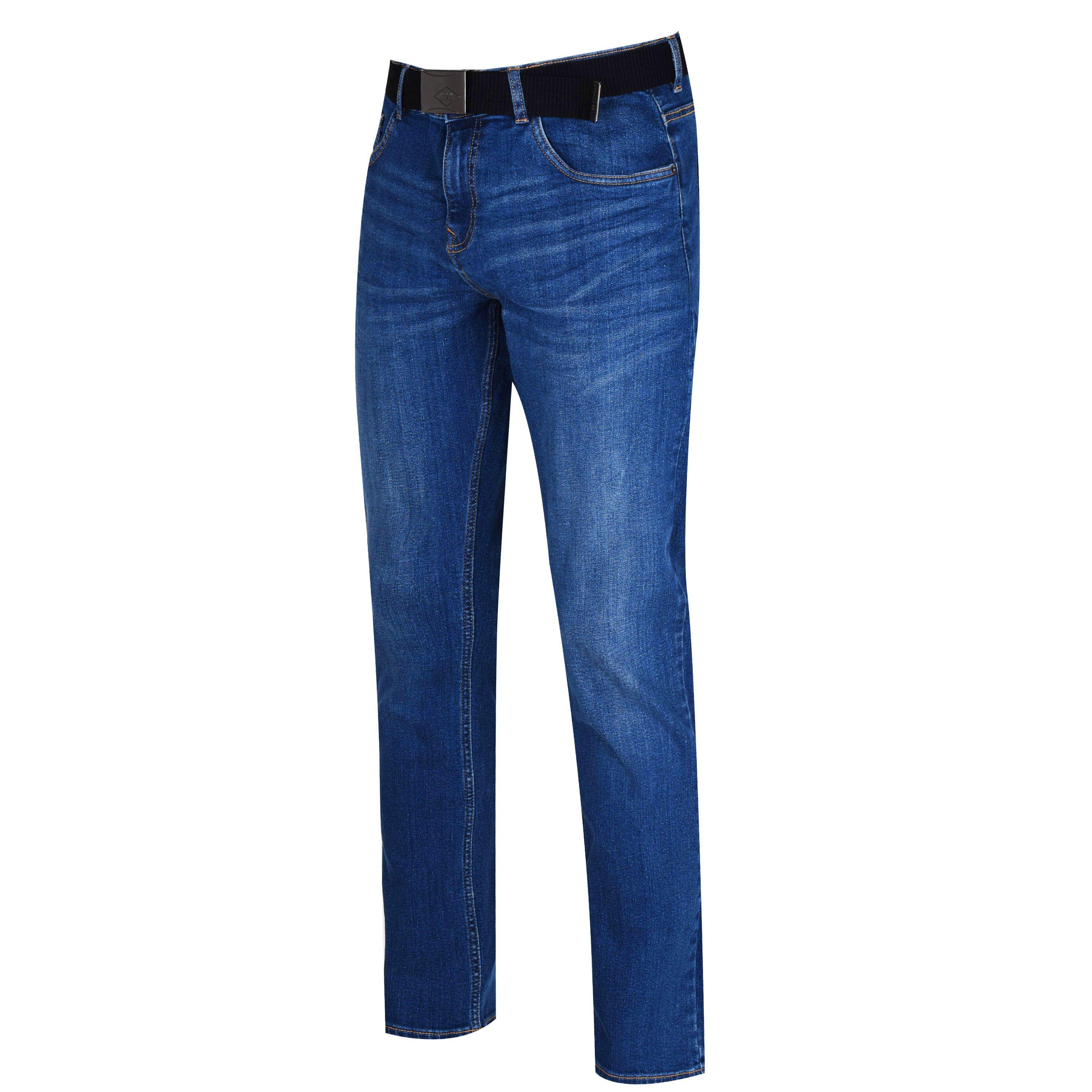 Mid Wash - Lee Cooper - Belted Jeans Mens - 6