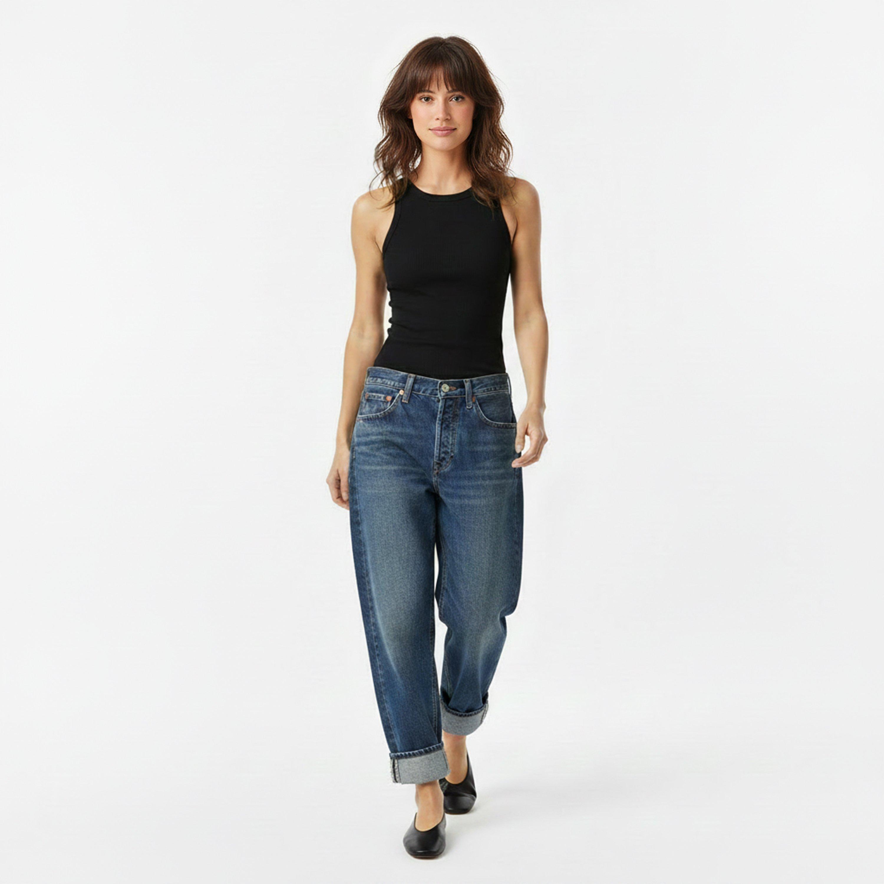 Gold Digg Slvdg - Levis - Women's Mid Rise Structured Straight Leg Jeans - 5