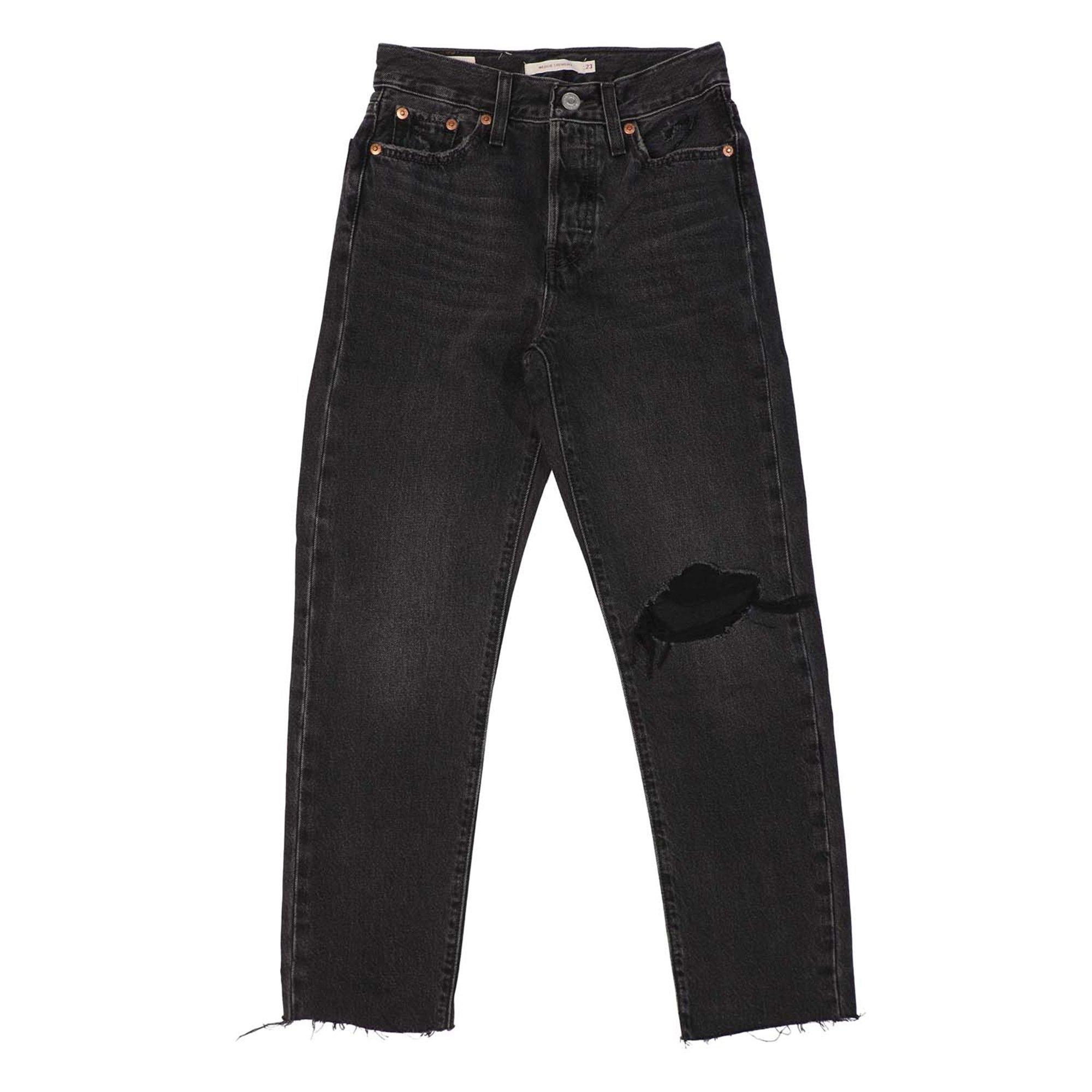 Black - Levis - Women's Wedgie Junior High Rise Straight Leg Jeans - 1