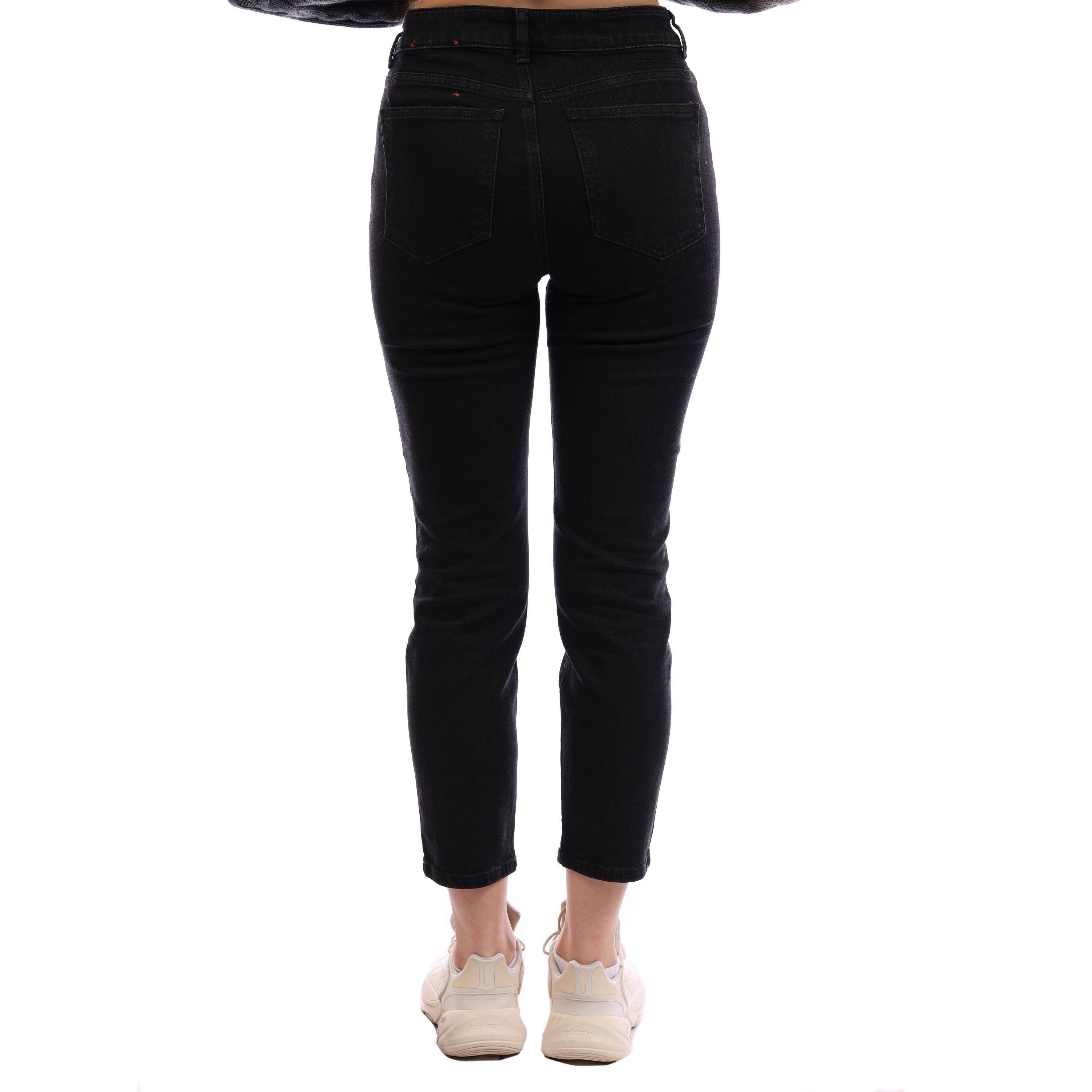 Blk Gry Denim - Diesel - Women's Straight Leg Jeans - 4