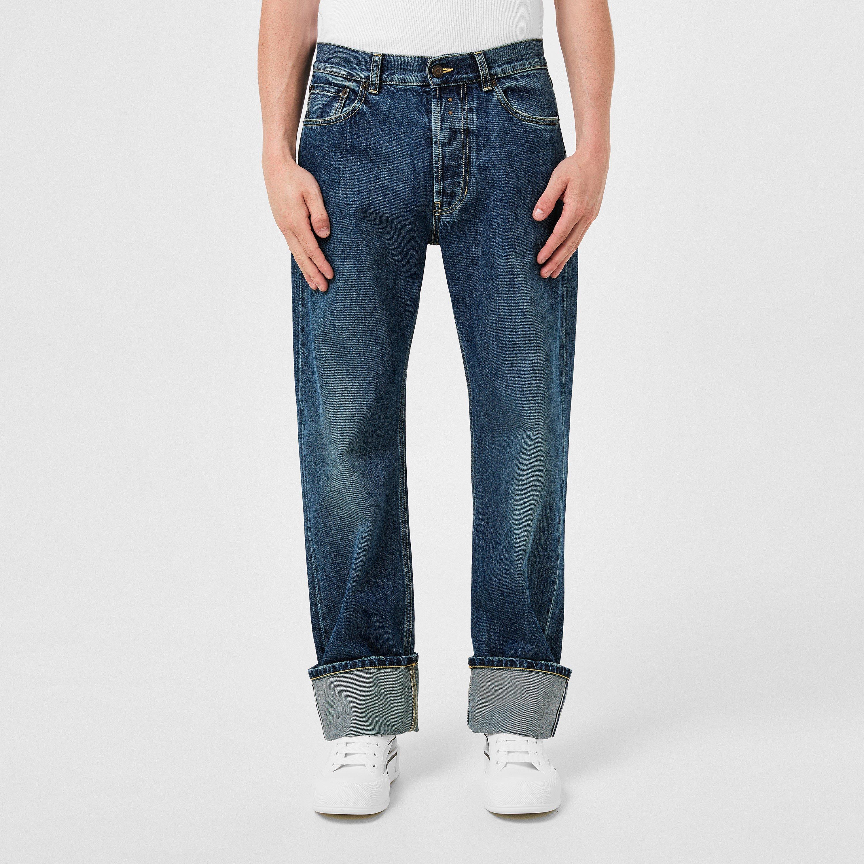 【関税&送料込】Alexander Mcqueen Flared Jeans With Turn-Ups Alexander McQueen Flared jeans with turn-ups at the waist