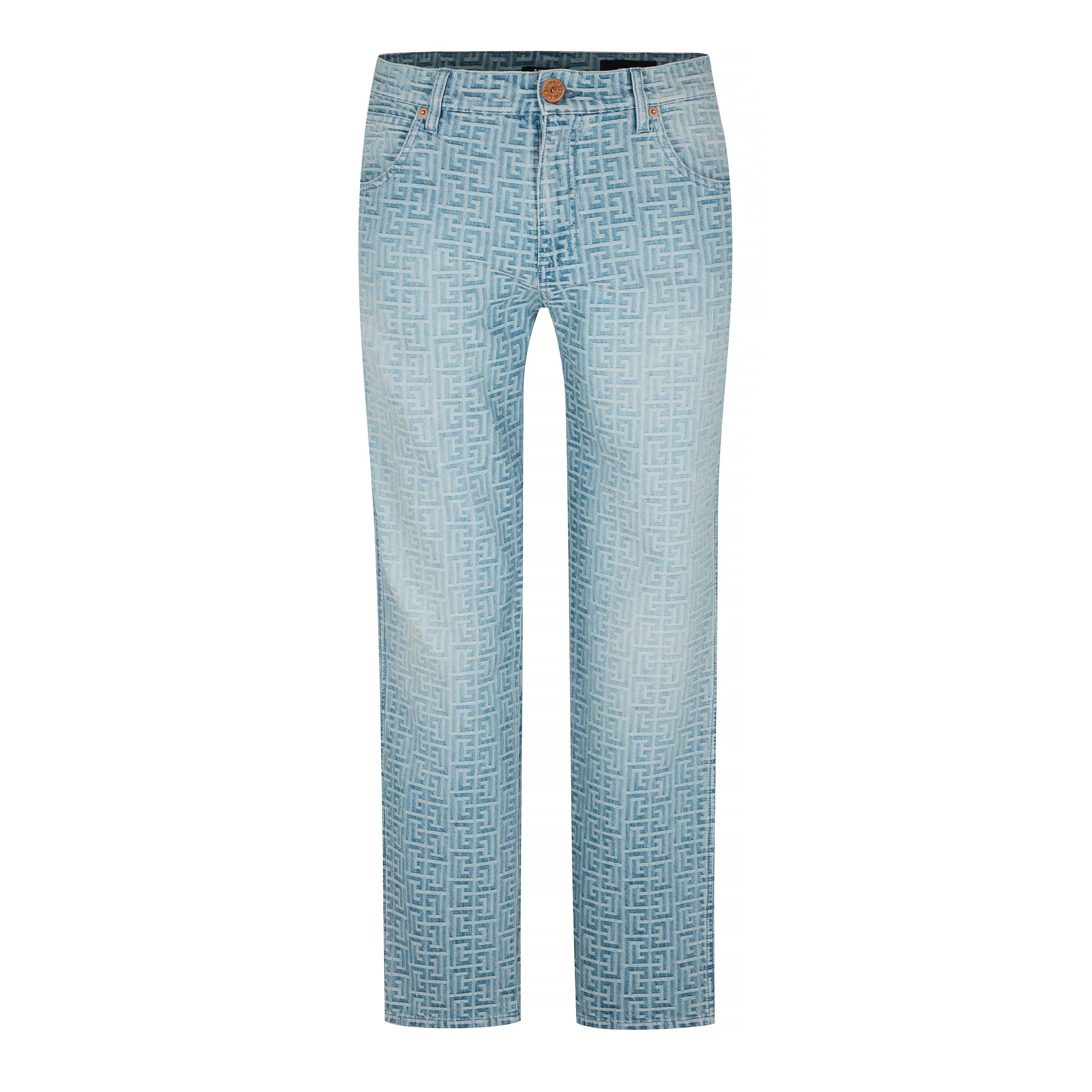 6FF BLEU JEAN - Balmain - Monogram Straight Leg Jeans - 5