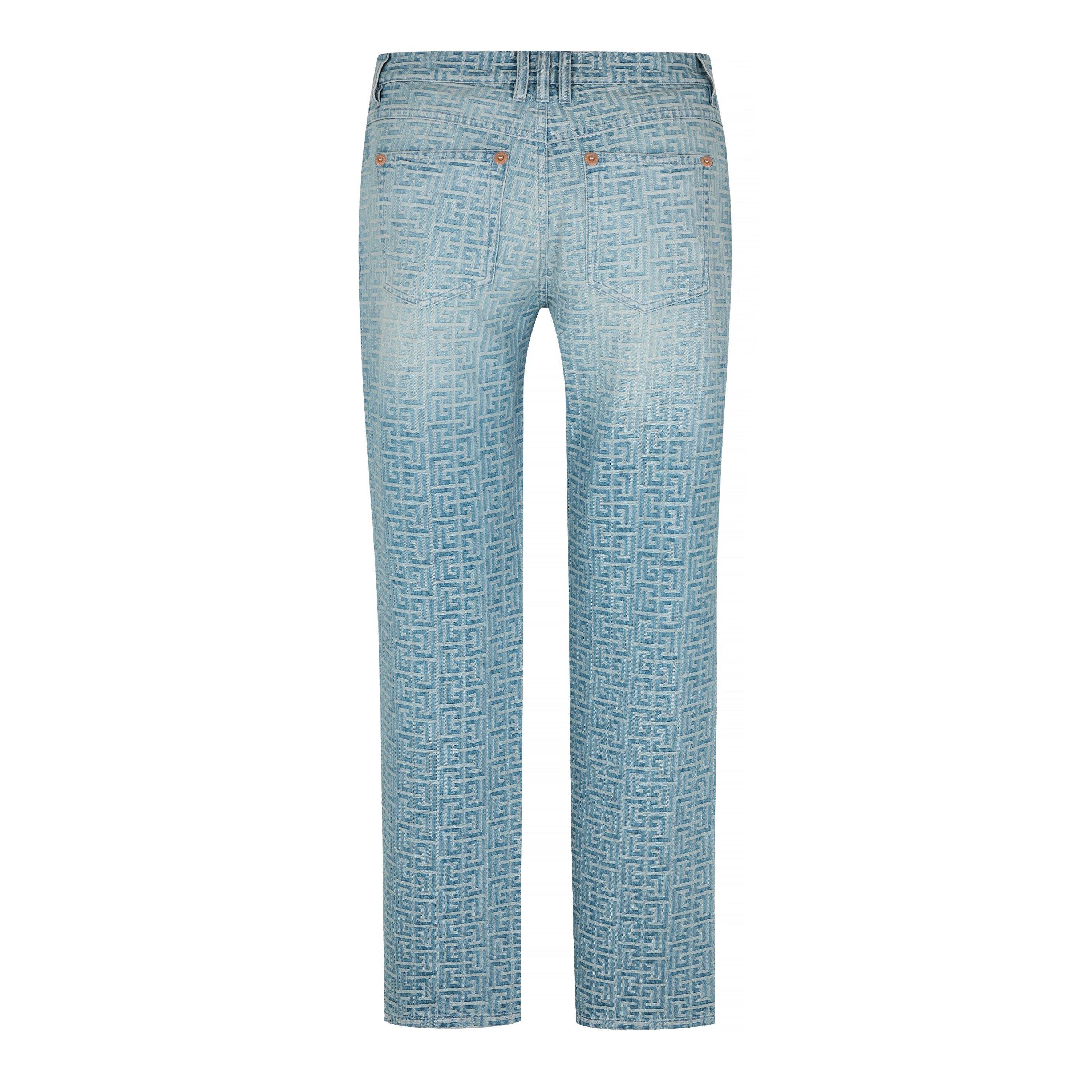 6FF BLEU JEAN - Balmain - Monogram Straight Leg Jeans - 6