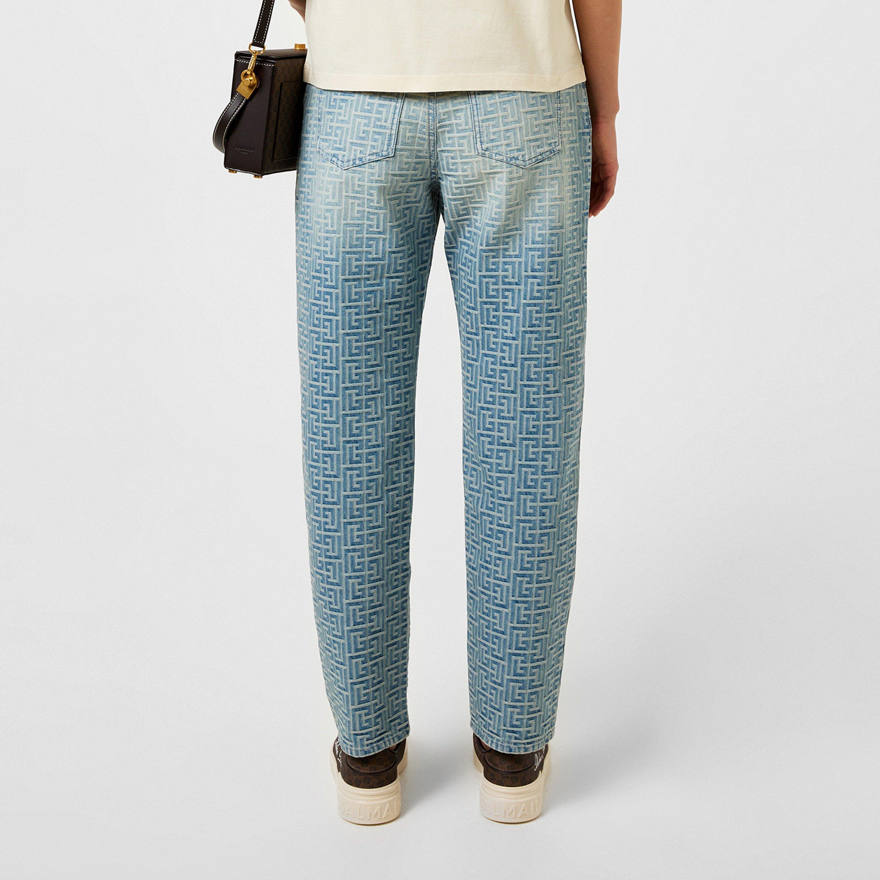 6FF BLEU JEAN - Balmain - Monogram Straight Leg Jeans - 3