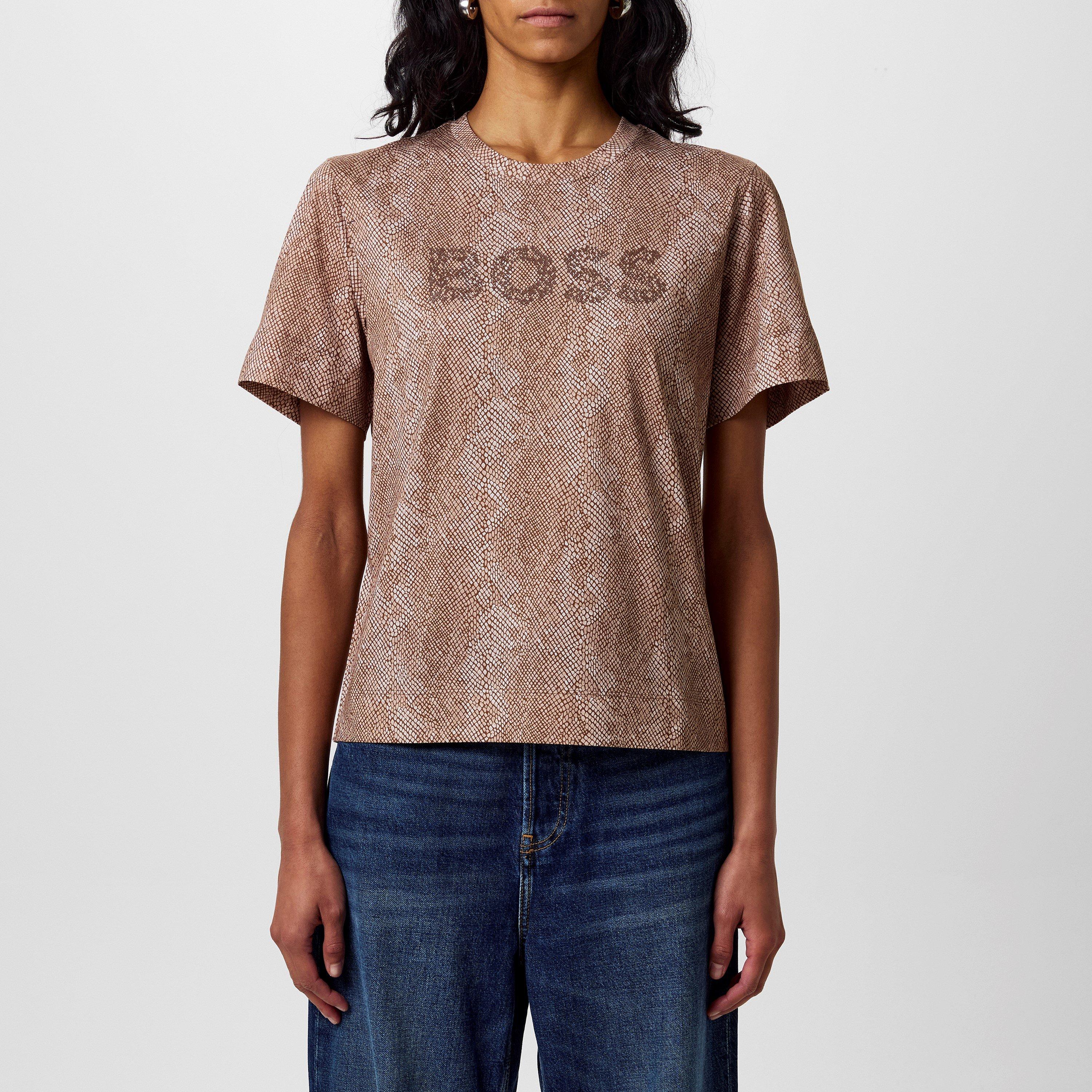Boss Women's Elpha AOP T-Shirt, Snake Print Design