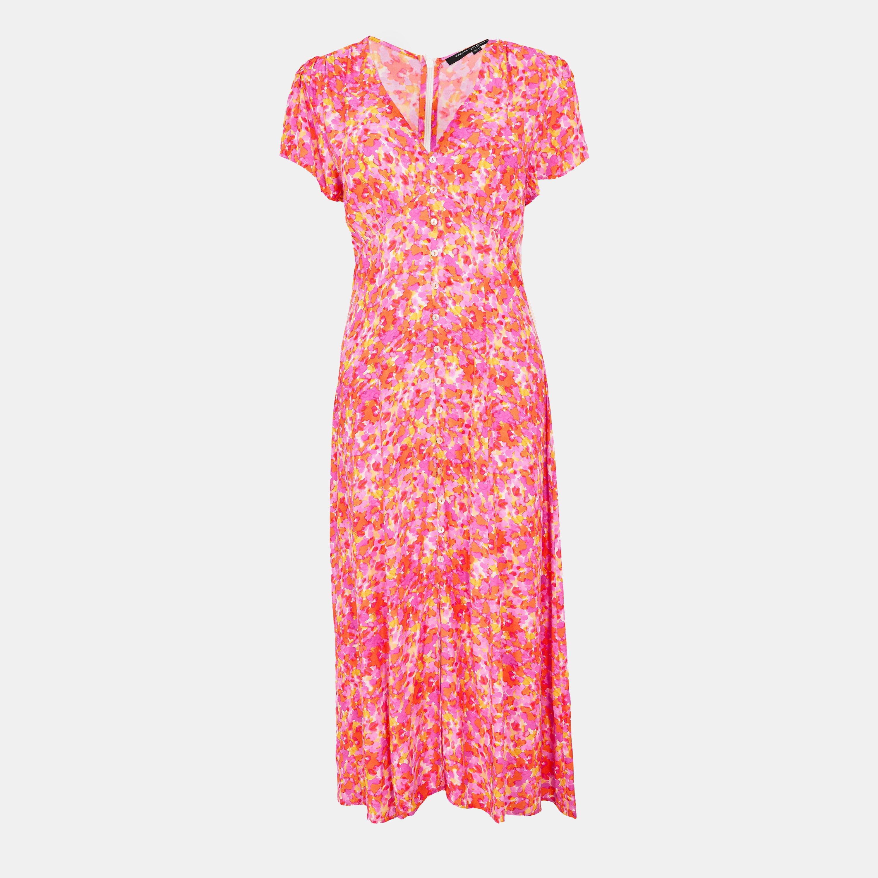 90-Persimmon - French Connection - Women's Delph Tea Dress - 1