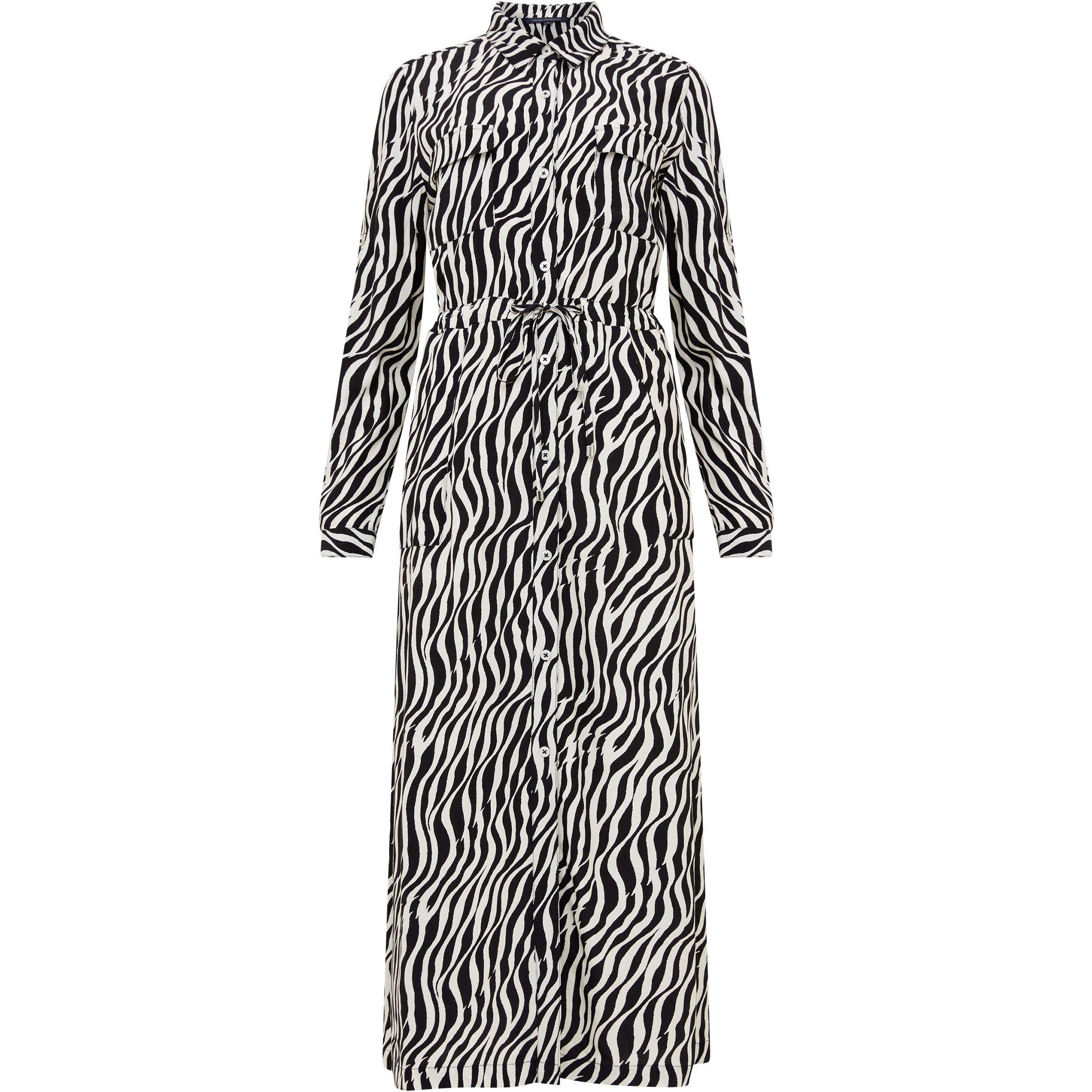 01-Blackout-Cls - French Connection - Women's Rhodes Popover Long-Sleeve Stripe Shirt Dress - 4