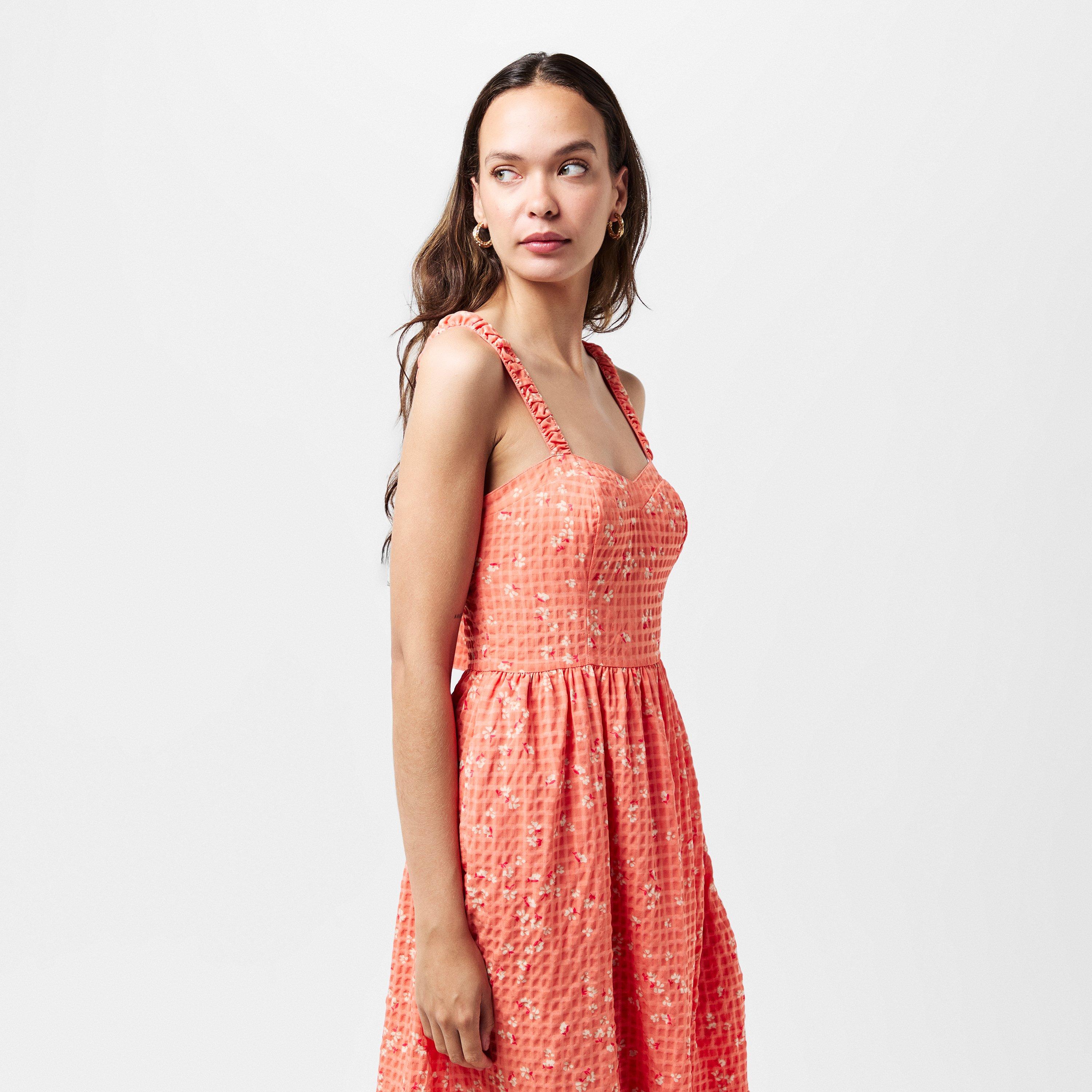 60-Coral Multi - French Connection - Women's Erin Gretta Tea Dress - 3