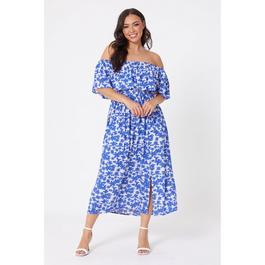 Be You Studio Bardot Crinkle Midi Dress