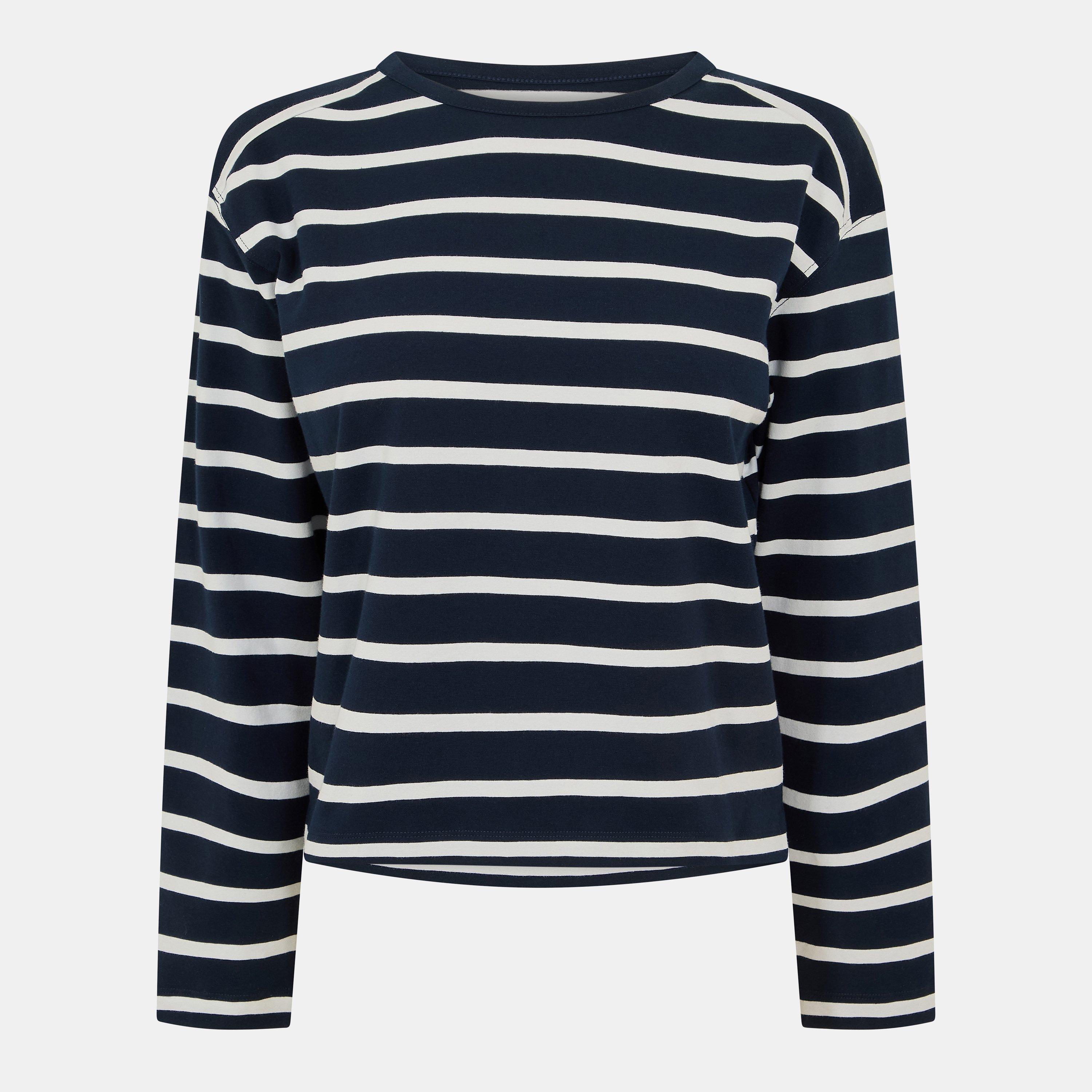 91-Strp Marine - French Connection - Women's Rallie Stripe Long-Sleeve T-Shirt - 1