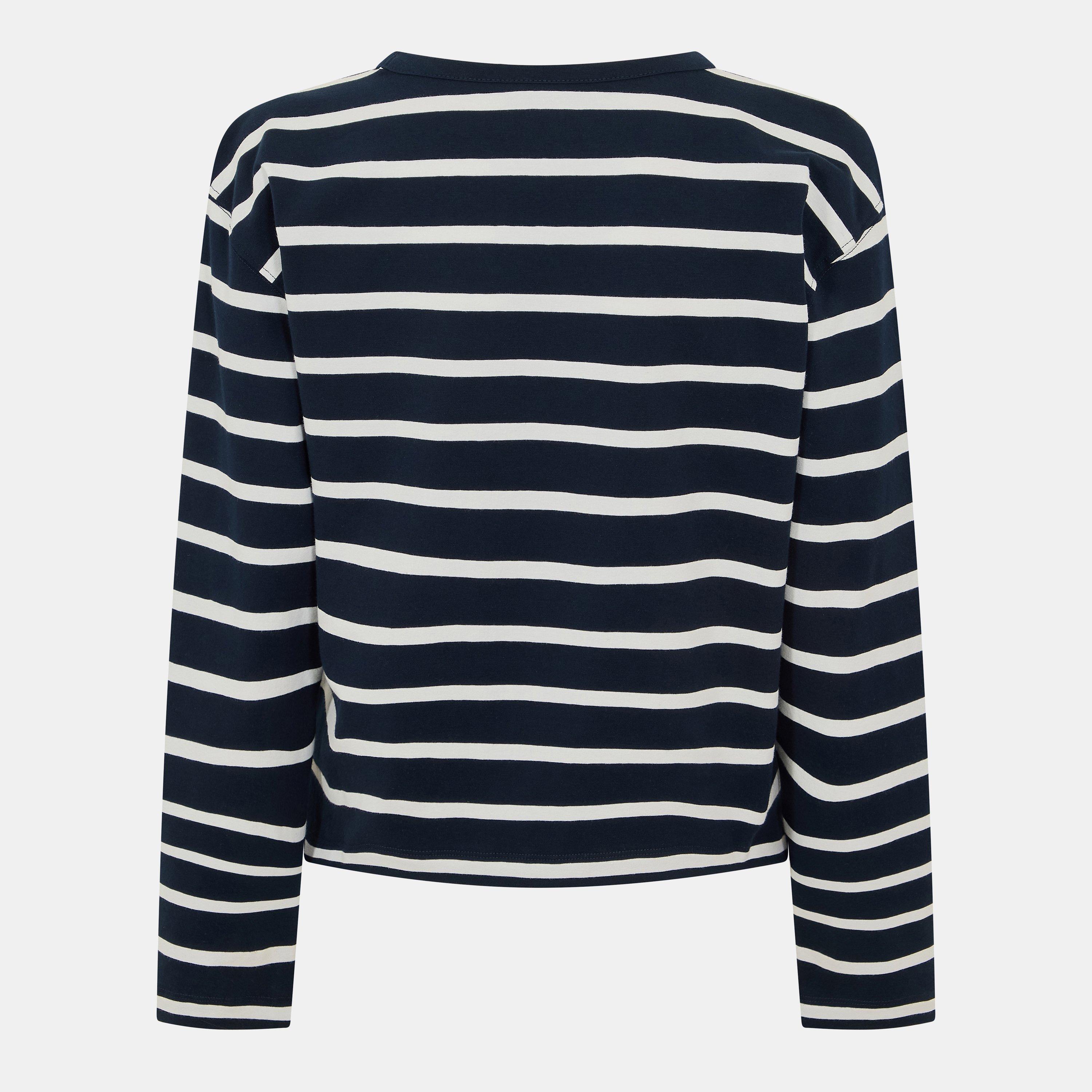 91-Strp Marine - French Connection - Women's Rallie Stripe Long-Sleeve T-Shirt - 2