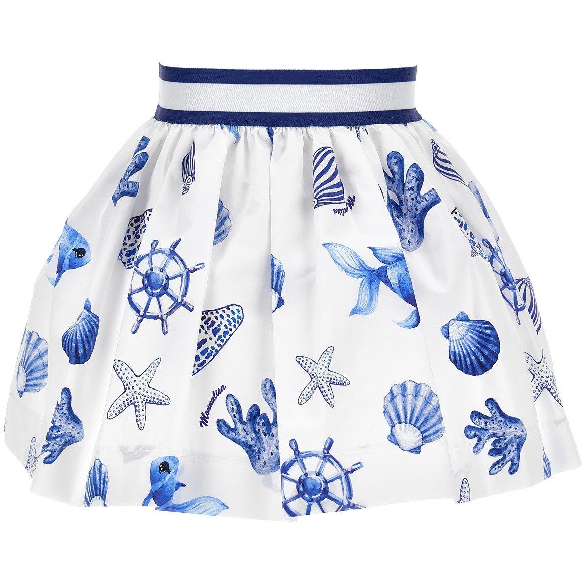 Wht/Blu 9954 - Monnalisa - Kids' MonLisa Satin Mini Skirt - 2