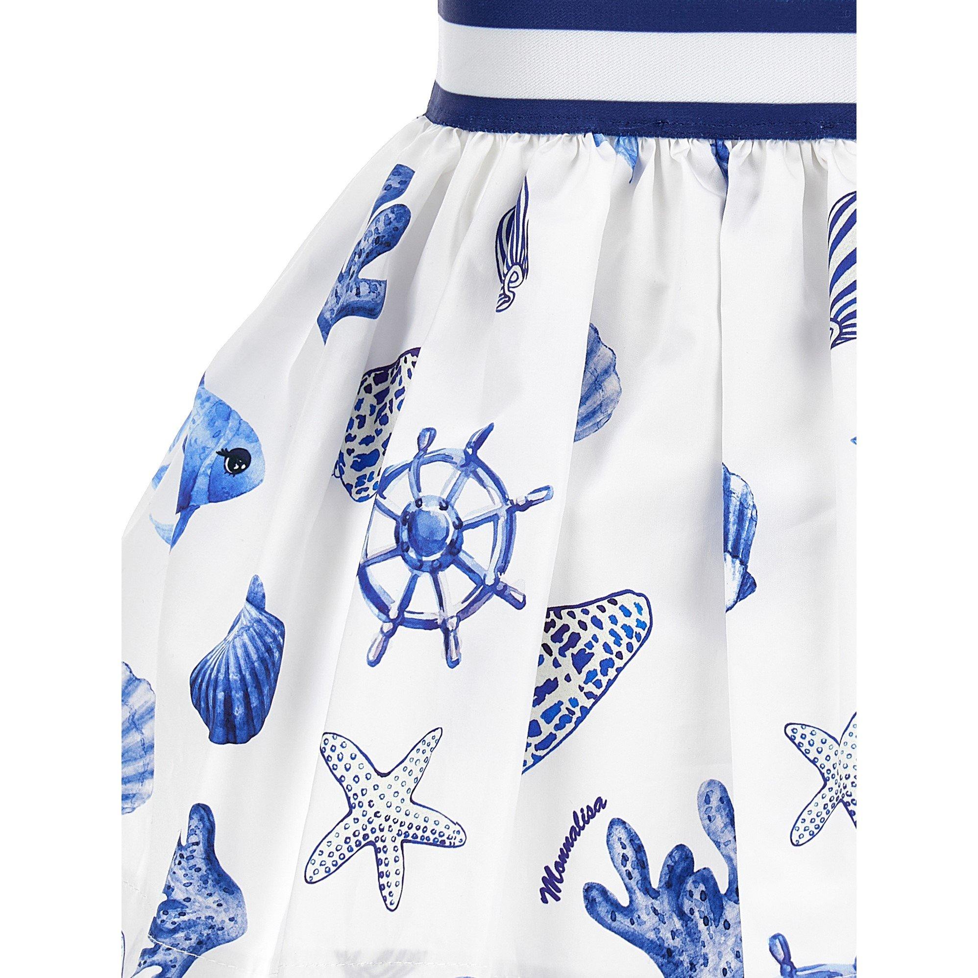 Wht/Blu 9954 - Monnalisa - Kids' MonLisa Satin Mini Skirt - 3