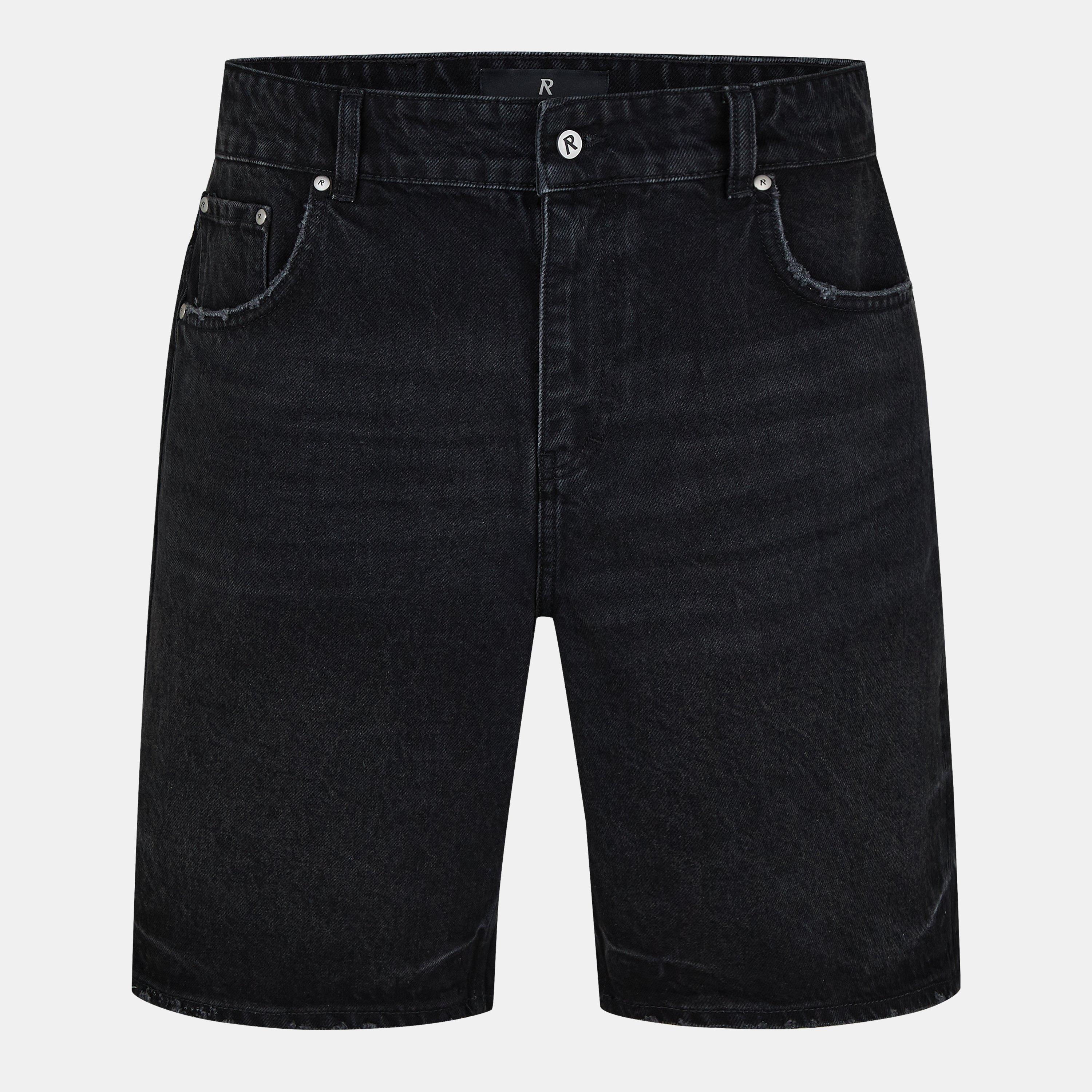 Jet Black - Represent - Men's Mid Rise Knee Length 5 Pocket Cotton Denim Shorts - 1
