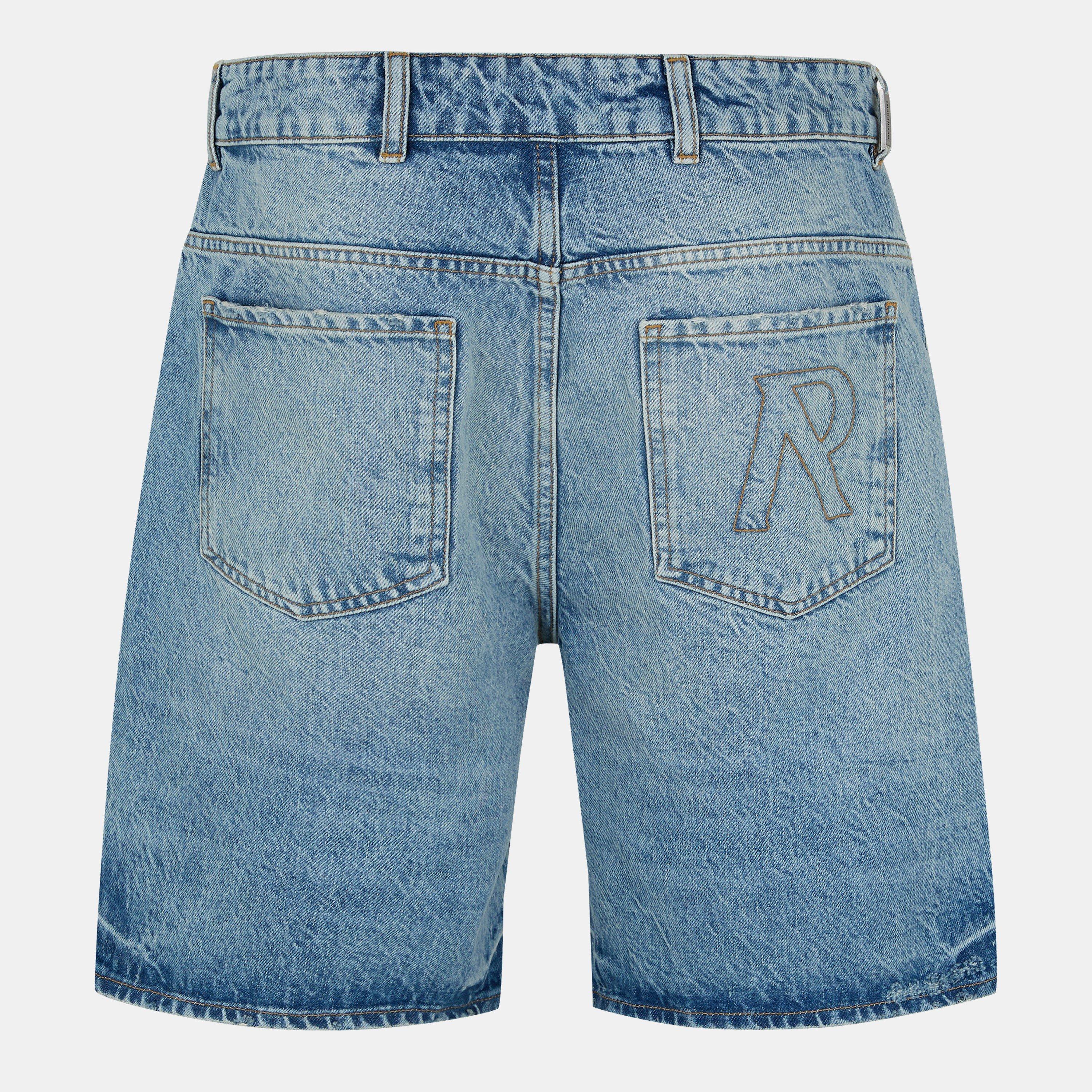 Blue - Represent - Men's Rep Denim Shorts, 5-Pocket Design - 2