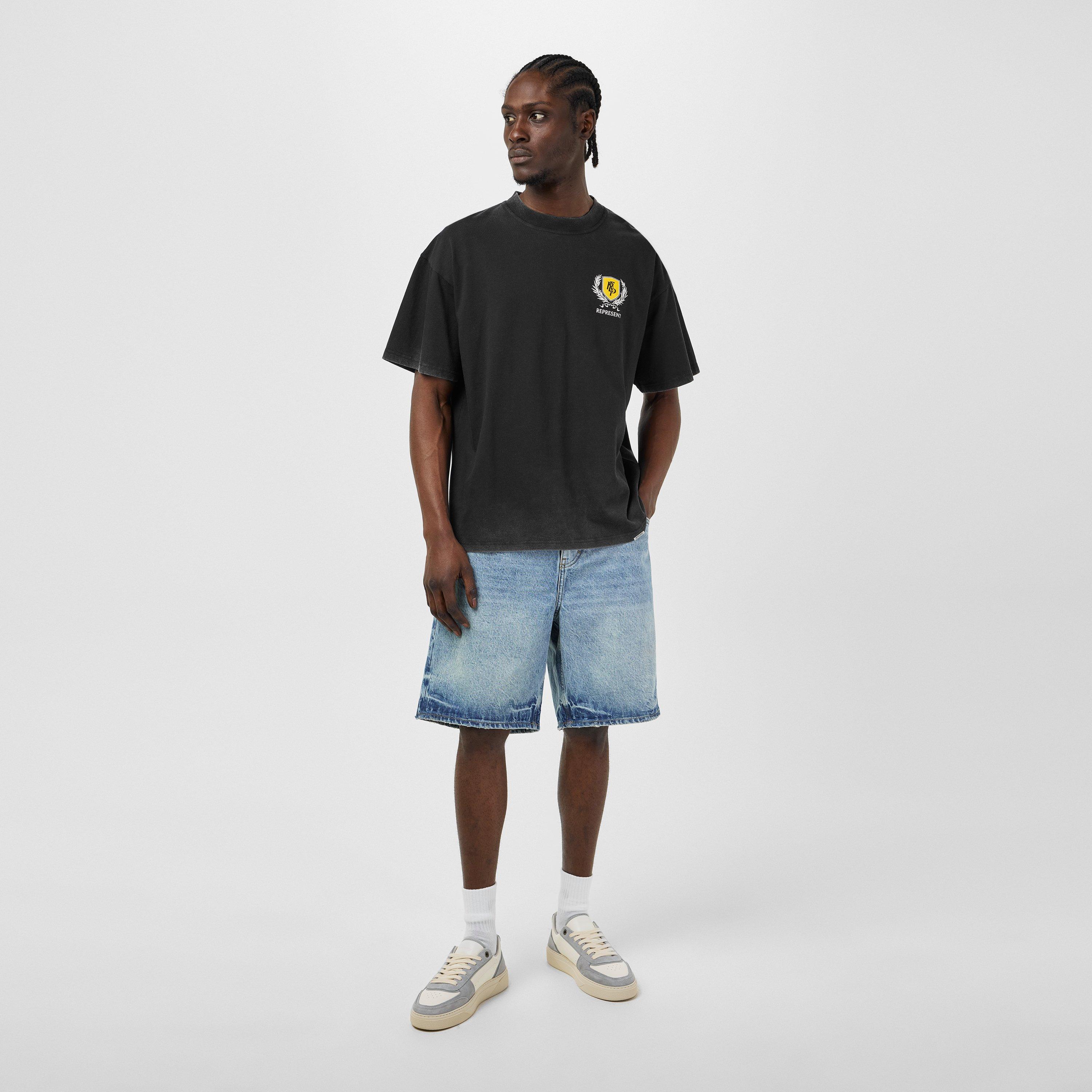 Blue - Represent - Men's Rep Denim Shorts, 5-Pocket Design - 6