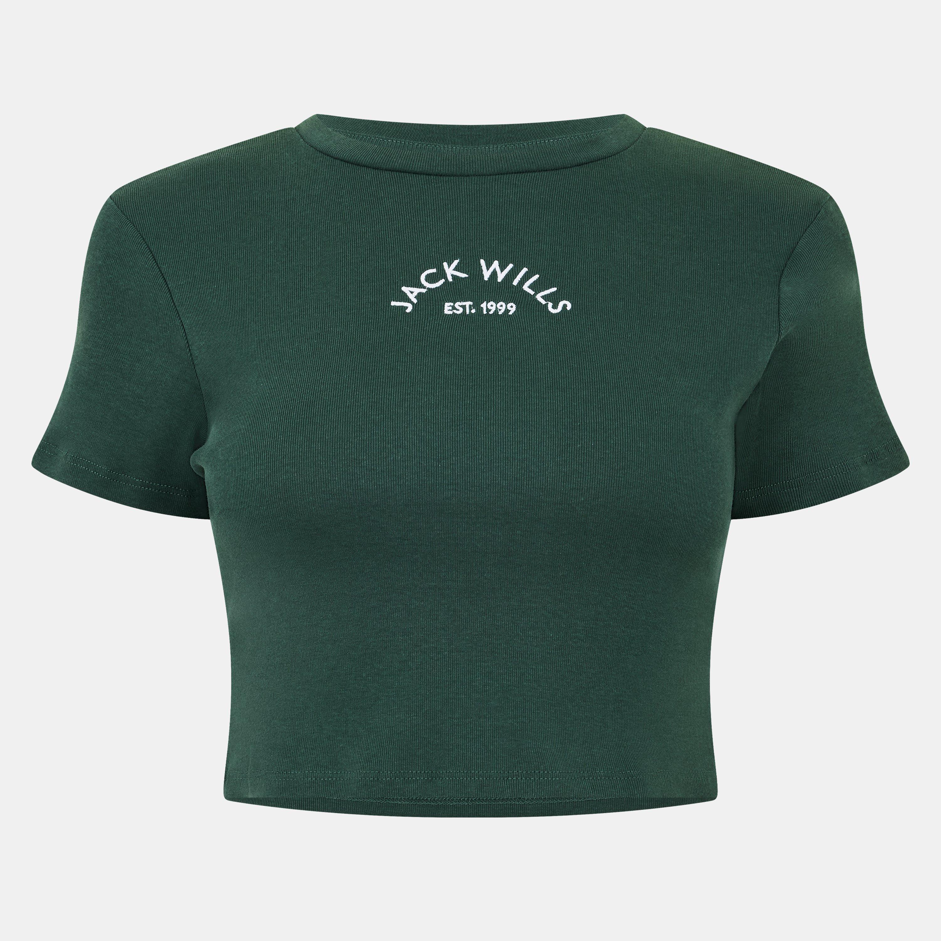 Forest Green - Jack Wills - Cropped Baby T-Shirt - 1