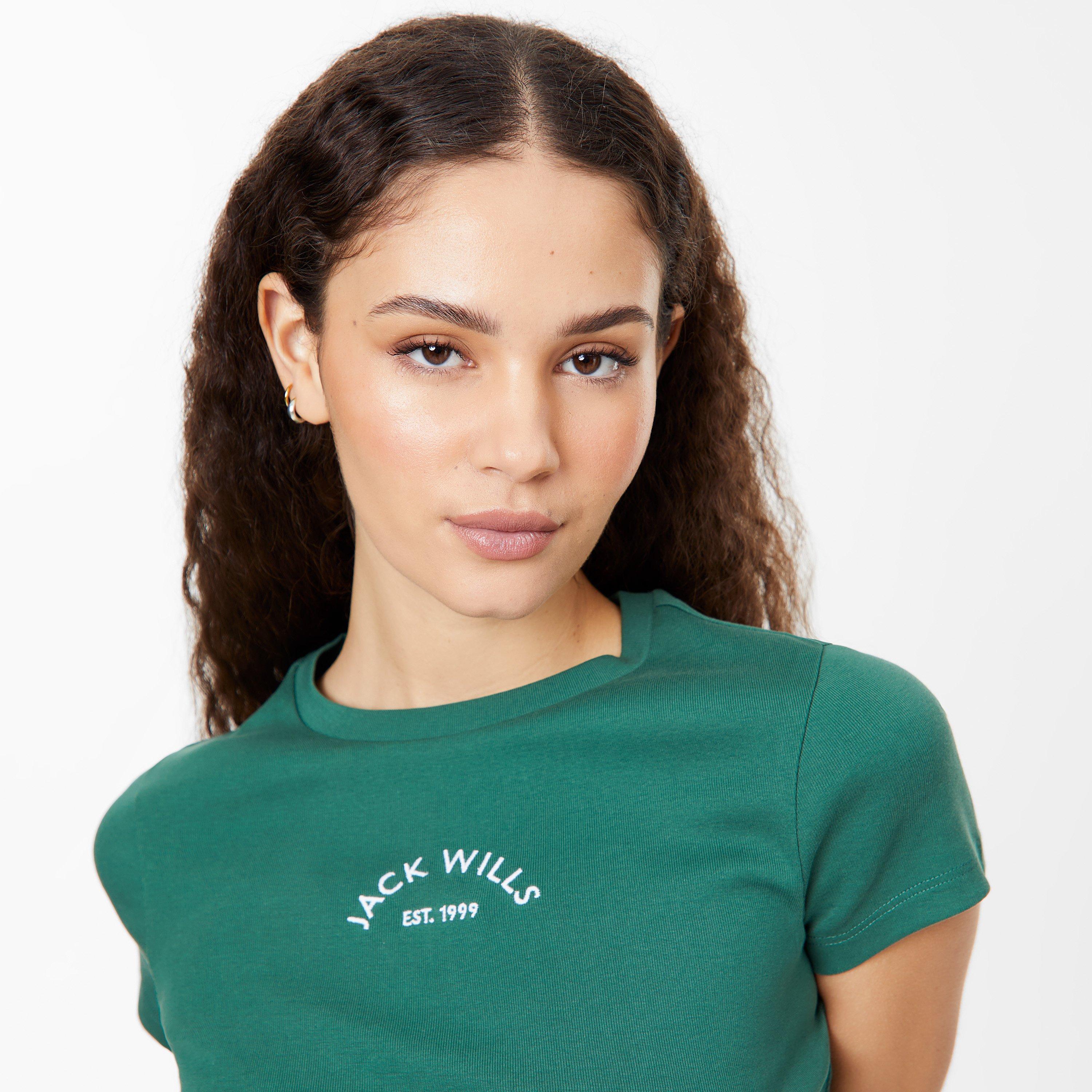 Forest Green - Jack Wills - Cropped Baby T-Shirt - 3