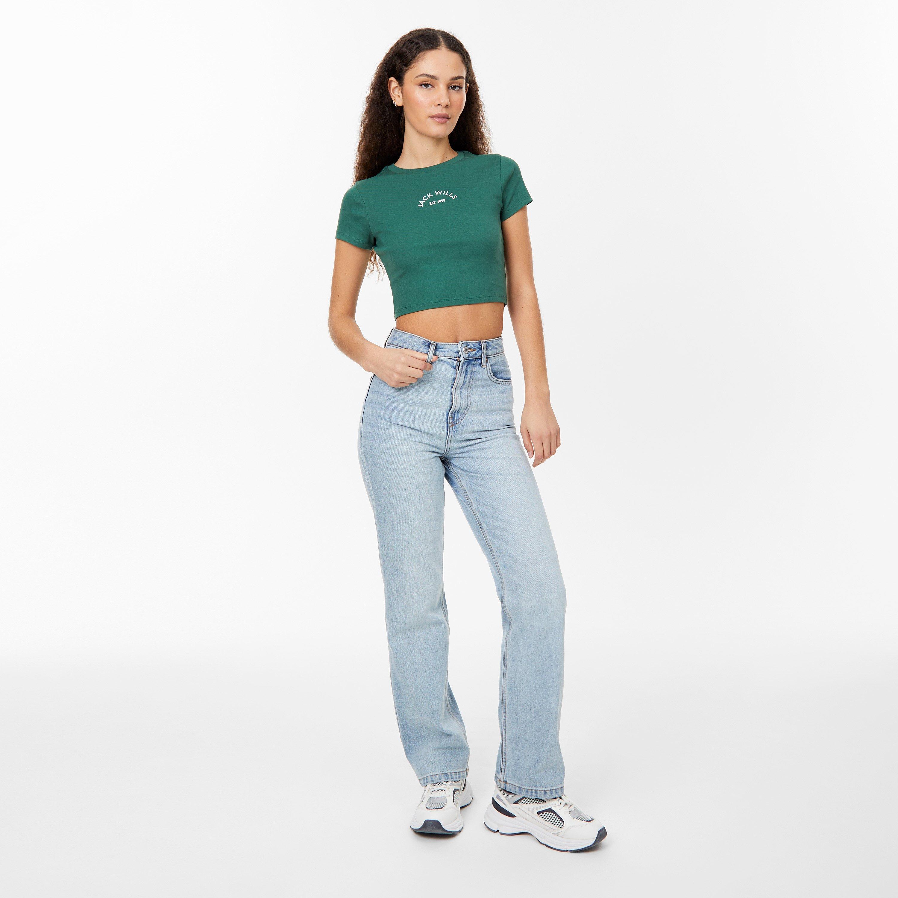 Forest Green - Jack Wills - Cropped Baby T-Shirt - 4